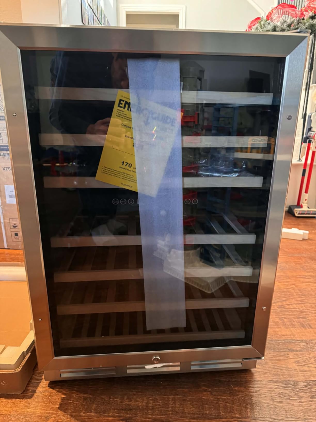 24 inch Wine Fridge Cooler, 54 Bottle Dual Zone Wine Fridge, 40-65°F Built in&Freestanding Under Counter Wine Refrigerator with glass door, Wine Cooler for Home Office, Safety Lock customer photo 1