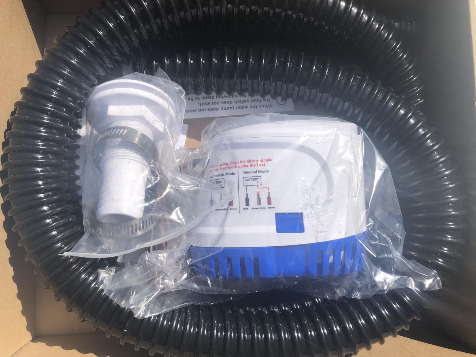 12V Automatic Boat Bilge Pump Kit, 1100GPH DC Marine Pump w/Float Switch | Submersible Water Removal Pump for Fishing Boat, Runabouts, Cruisers, 1-1/8