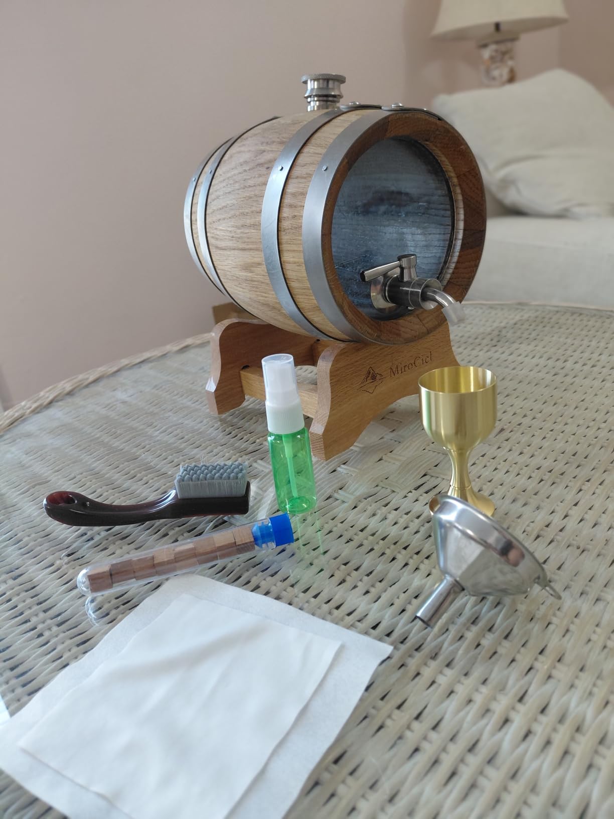 Visualized Oak Aging Barrel(1.5 Liter) | Mini Charred Oak Whiskey Barrels with Stand, For Personalized Age Cocktails, Bourbon, Whisky, Tequila, Rum, Mead Wine customer photo 1
