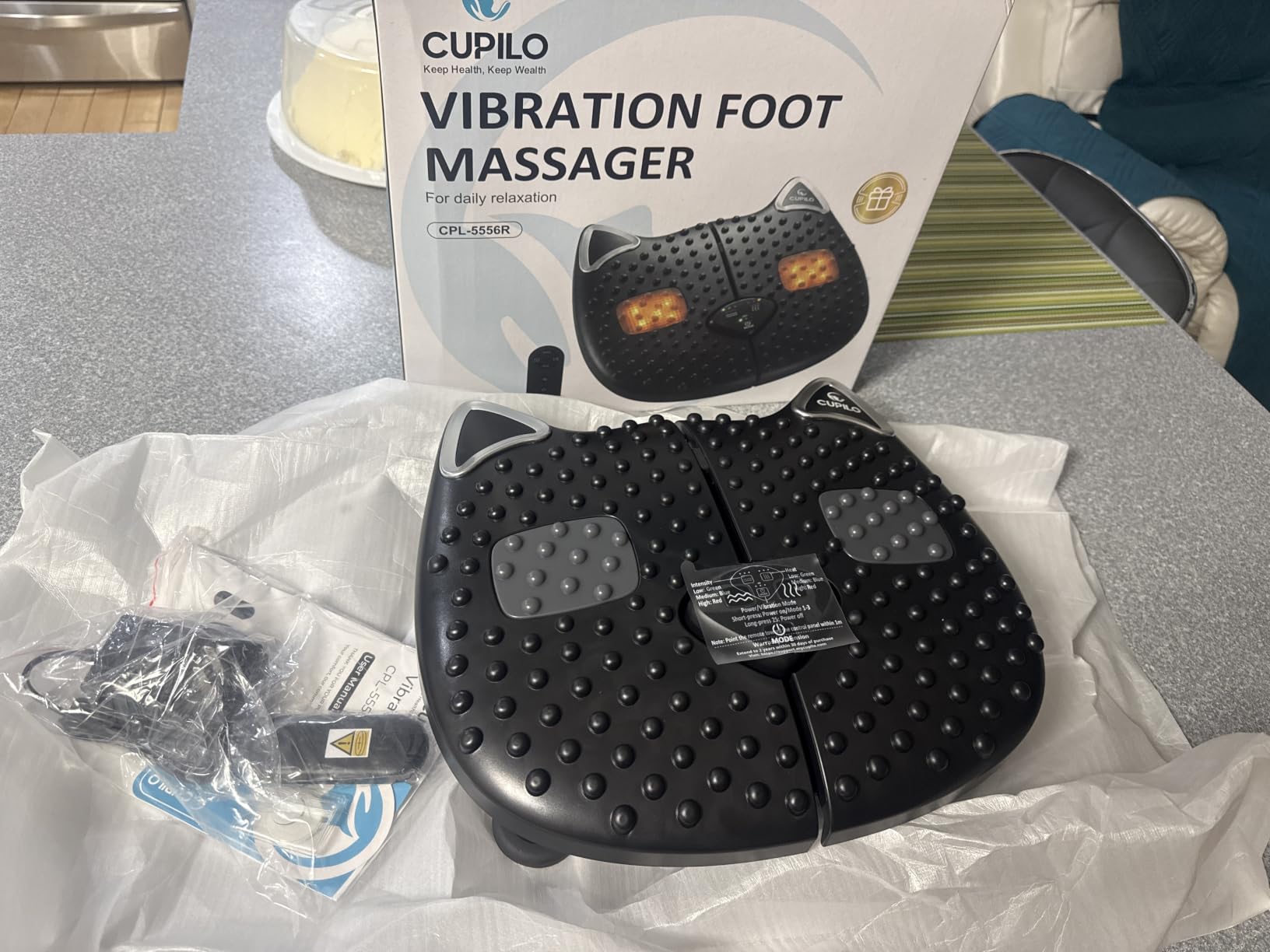CuPiLo 2026 Upgraded Vibration Foot Massager with Heat, FSA Eligible HSA | Foot Circulation Machine for Neuropathy, Numb Feet & Poor Circulation, Remote Control Massager for Seniors & Long Sitting customer photo 1