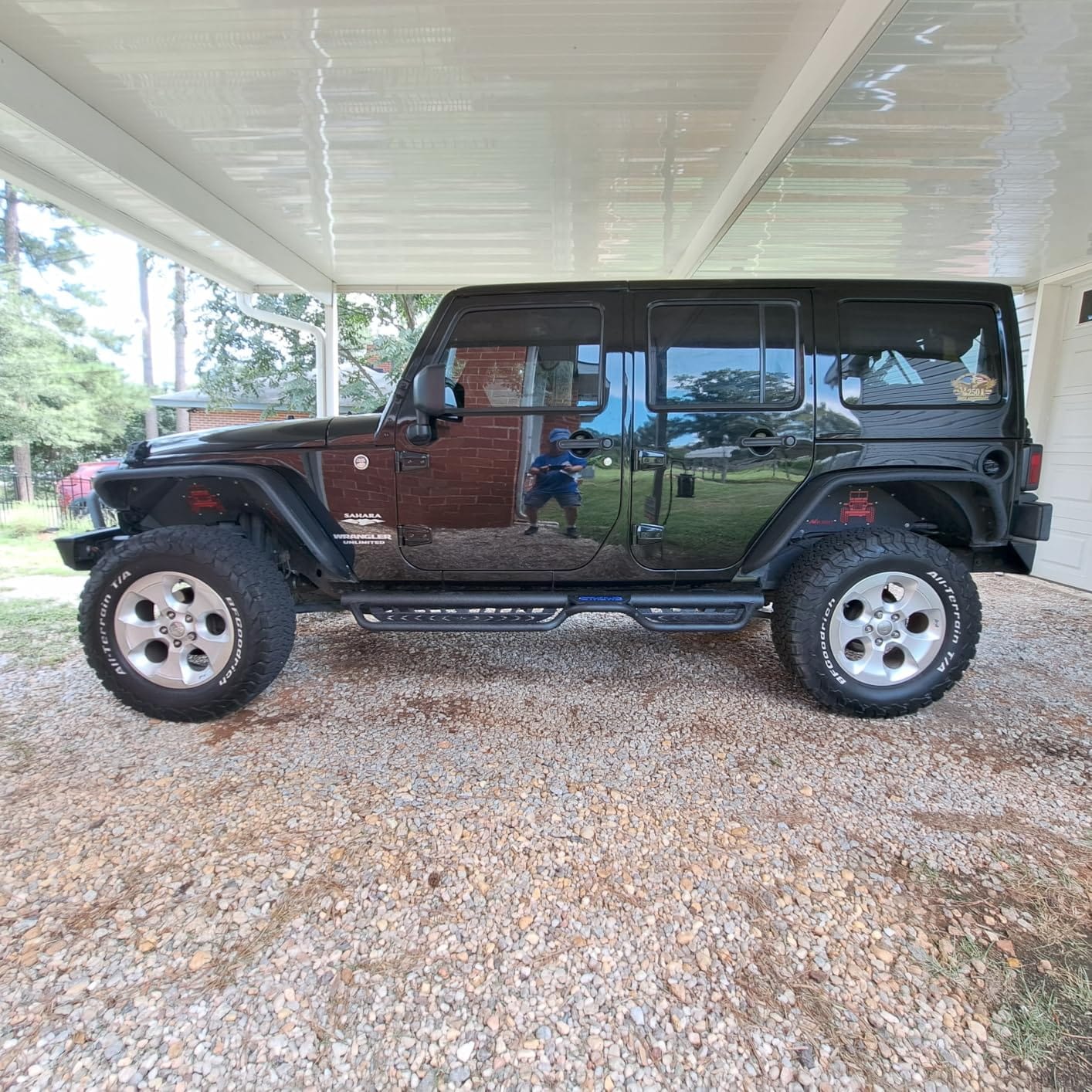Running Boards Side Steps for 2021-2026 Ford Bronco 4 Door SUV | 6 Inch Two-Stair Heavy-Duty Side Steps, Carbon Steel Step Bars Rock Rail, Roof Access Support, Anti-Rust Nerf Bars, Bolt-on customer photo 1