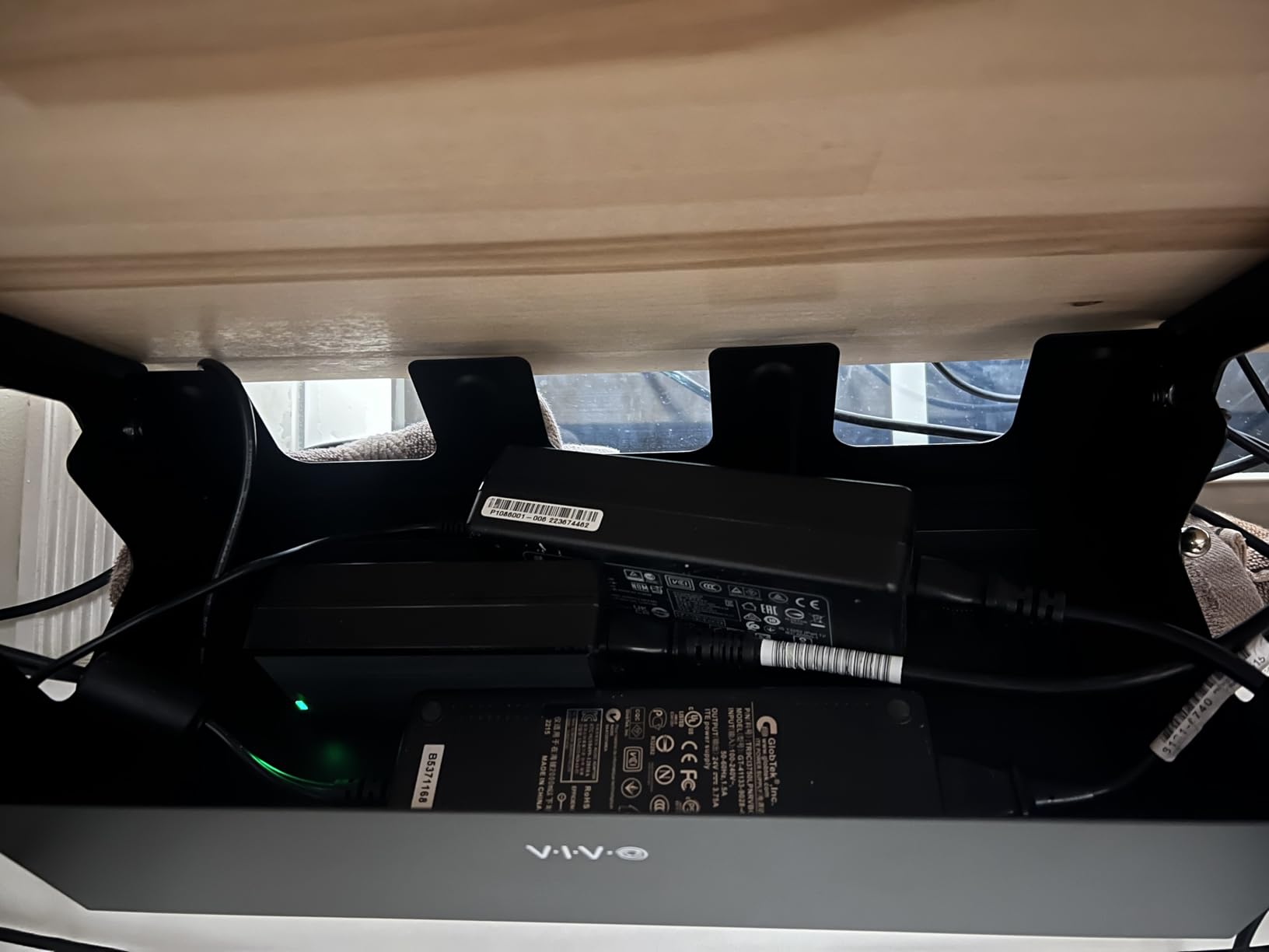 VIVO Flip-Open 16 inch Under Desk Cable Management Holder, Under Standing Desk Steel Cord and Power Strip Organizer, Black, Desk-ACCBM1 customer photo 2