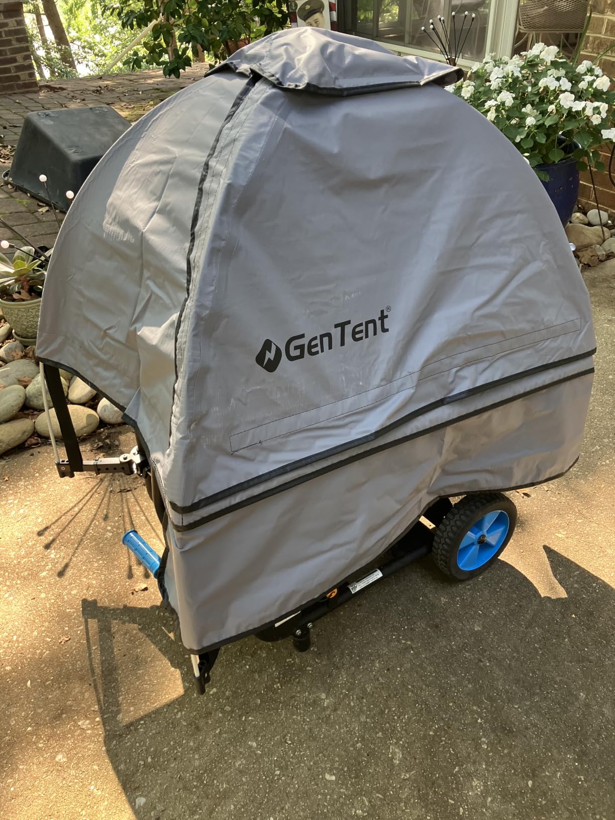 GenTent Universal Open Frame Generator Tent, Gray, Original - Standard | Waterproof, NFPA-Rated, Ripstop Vinyl Running Cover, for Open Frame Generators with Post Perimeters up to 105 inches customer photo 1