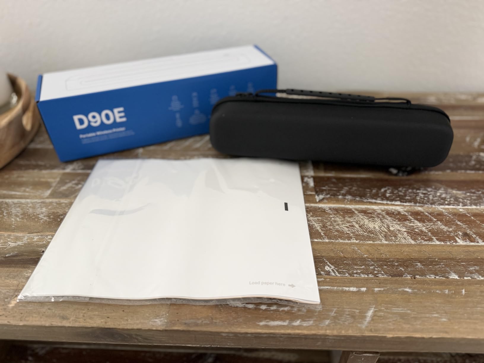 D90E Inkless Portable Thermal Printer with Case - 8.5