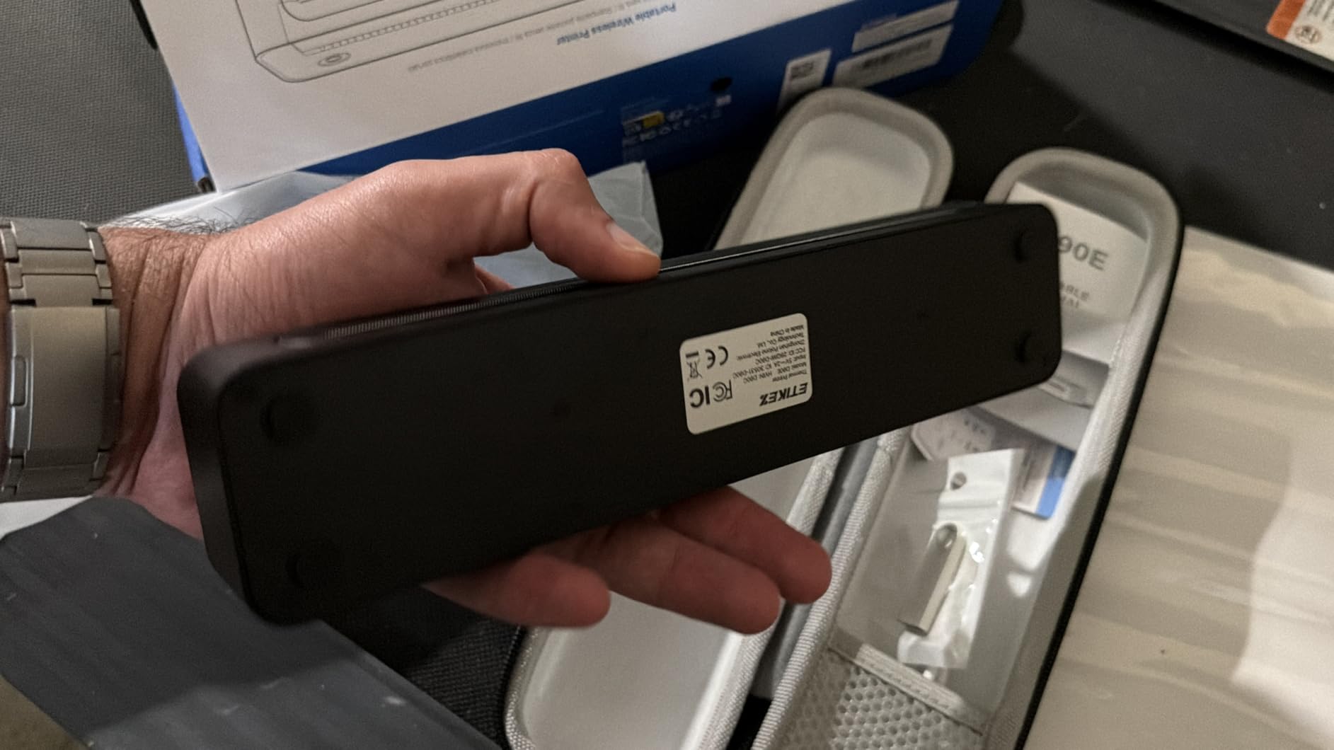 D90E Inkless Portable Thermal Printer with Case - 8.5