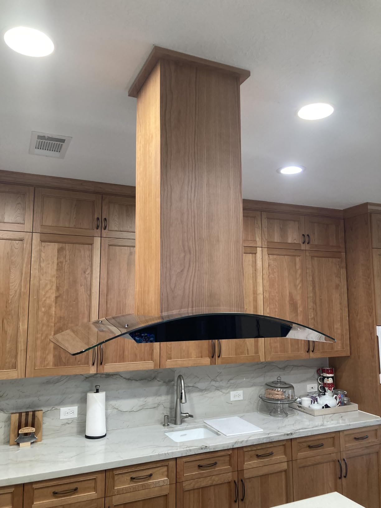 BRANO Island Range Hood 30 Inch with 900 CFM 4 Speeds, Voice/Gesture/Touch Control Kitchen Hood, Ducted/Ductless Convertible, Adjustable Lights Stainless Steel Vent Hood customer photo 1