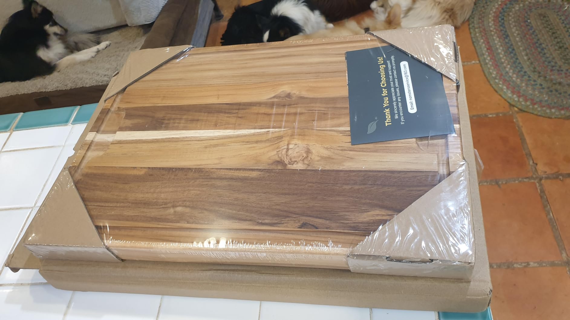 24 x 18 in Teak Cutting Board, Butcher Block with Juice Groove | 1.25