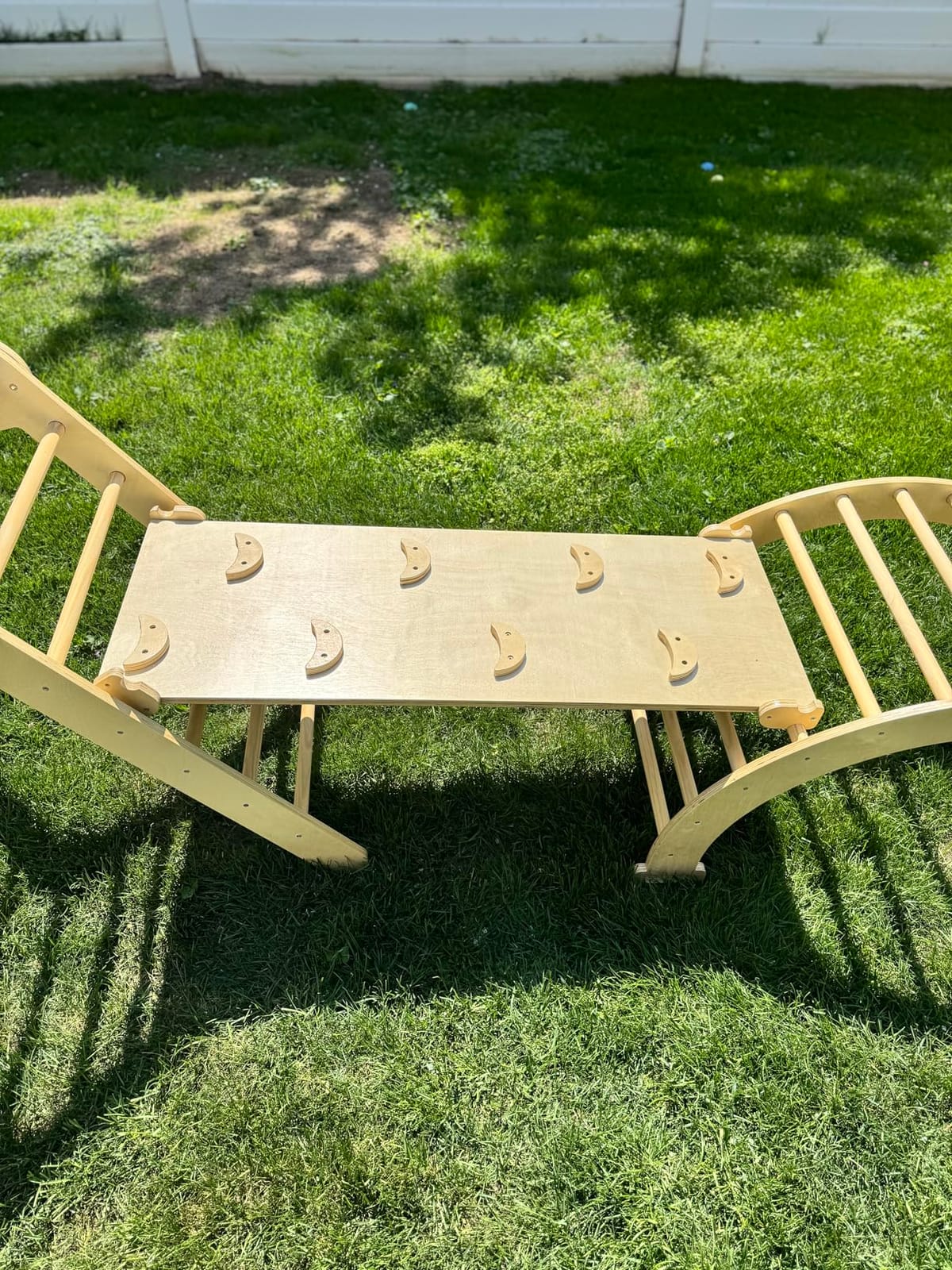 Large Pikler Triangle Set, 7-in-1 Toddler Climbing Toys Indoor, Wooden Montessori Climbing Set with Arch Ramp Ladder, Foldable Baby Jungle Gym Playground (Wood Natural) customer photo 1