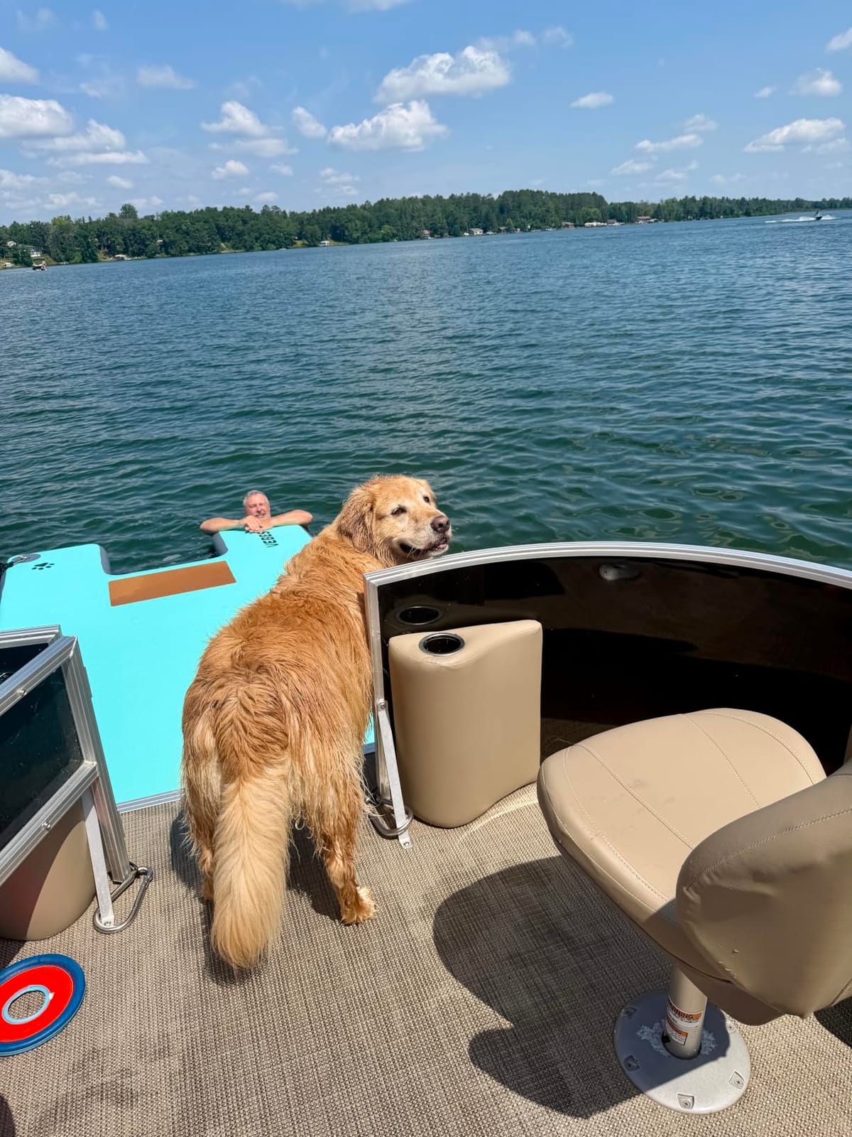 Inflatable Floating Dock for Adults & Dogs, 6-Inch Platform | Durable Drop-Stitch PVC Floating Dock with EVA Dog Ramp for Pets, Swimming, Fishing, Lakes & Beaches customer photo 2