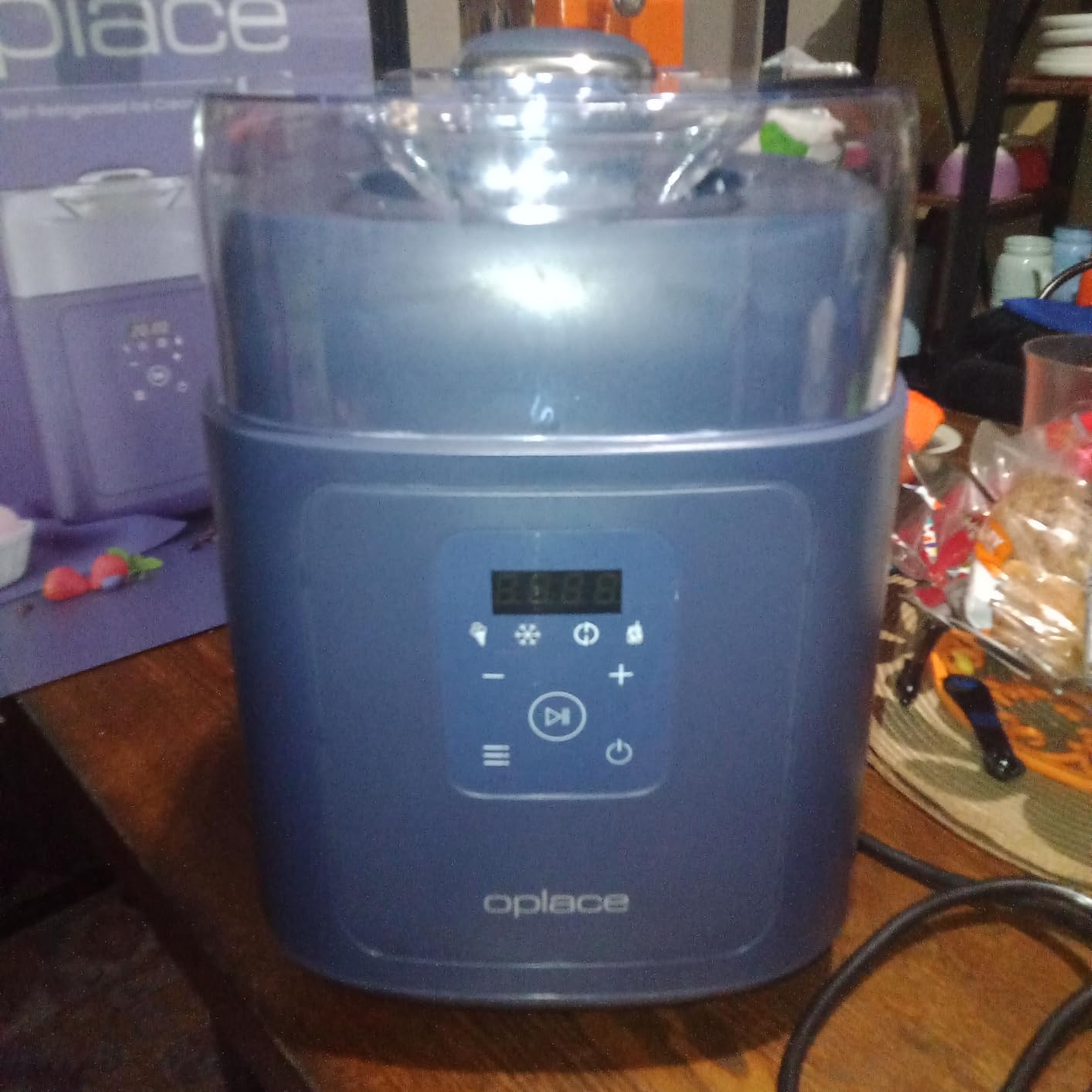 4-in-1 Compressor Ice Cream Maker (1.0Qt), No Pre-Freezing, Automatic Yogurt Maker, Gelato Sorbet Frozen Yogurt Soft Serve Machine, Compact Vertical Design for Home Kitchen(Blue) customer photo 2