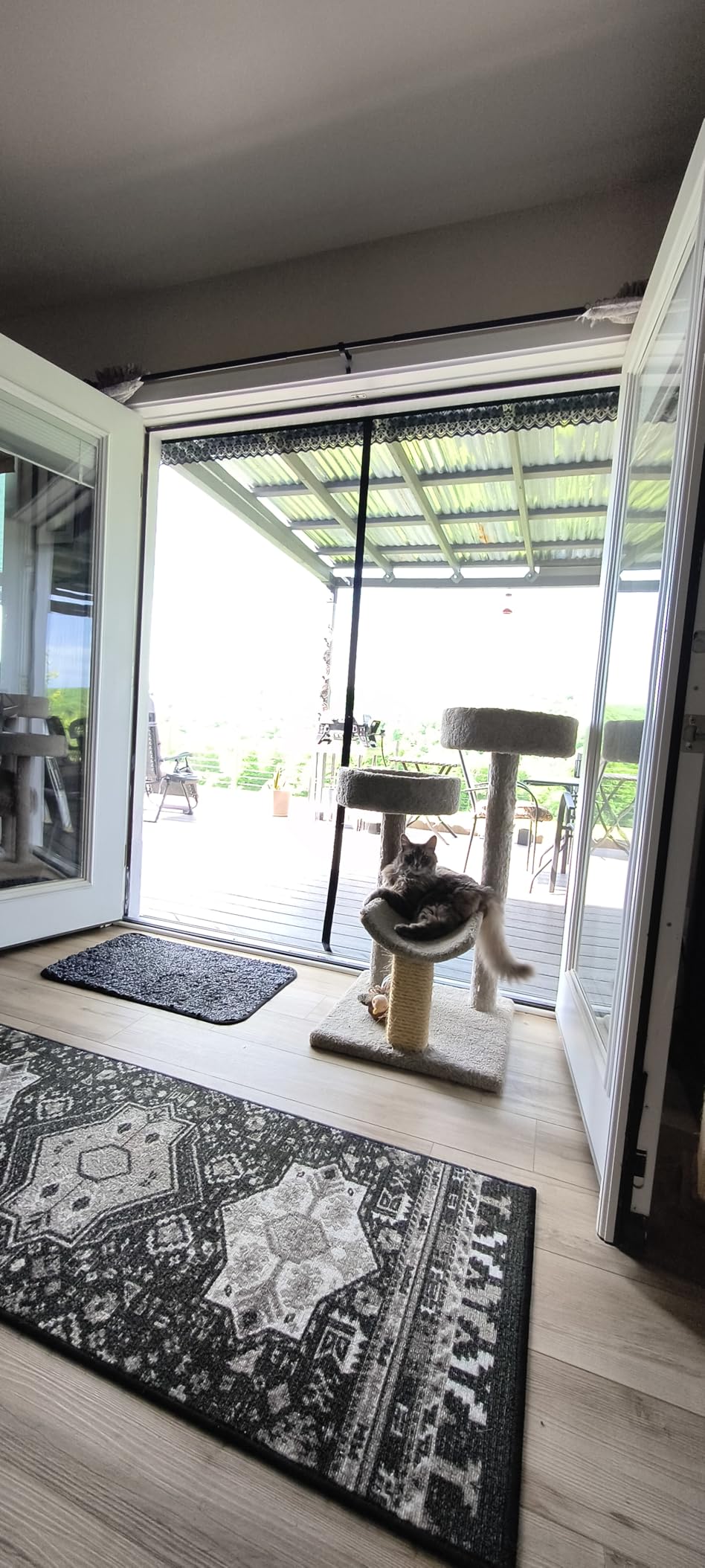Sliding Magnetic Screen Door with Track for 72x80 Inch Patio & French Doors, Fully Retractable Mesh Door Screen with No Top Blockage, Durable Heavy Duty Bug Screen for Convenient Access customer photo 2