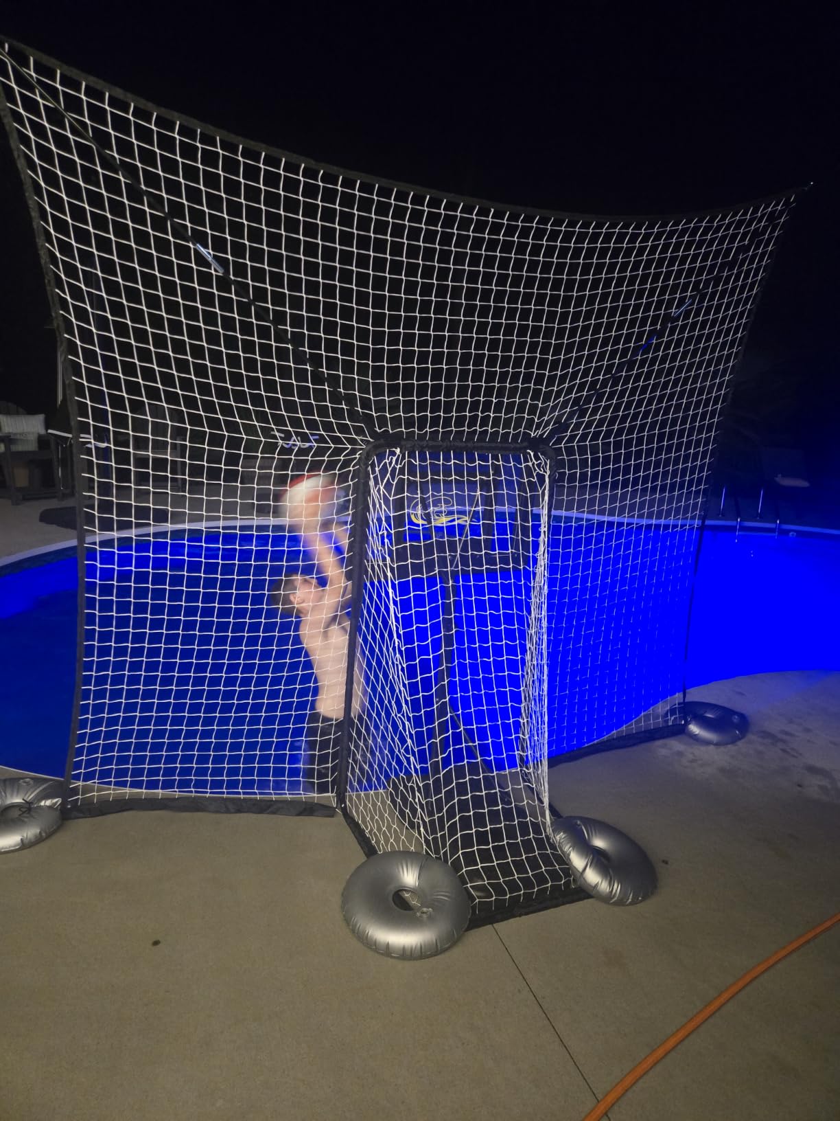 Deberg Pool Basketball Hoop with 10x8 FT Ball Backstop Height Adjustable Poolside Basketball Goal Set with Fillable Base, Includes Ball & Pump | Rust-Resistant | Easy Setup customer photo 1