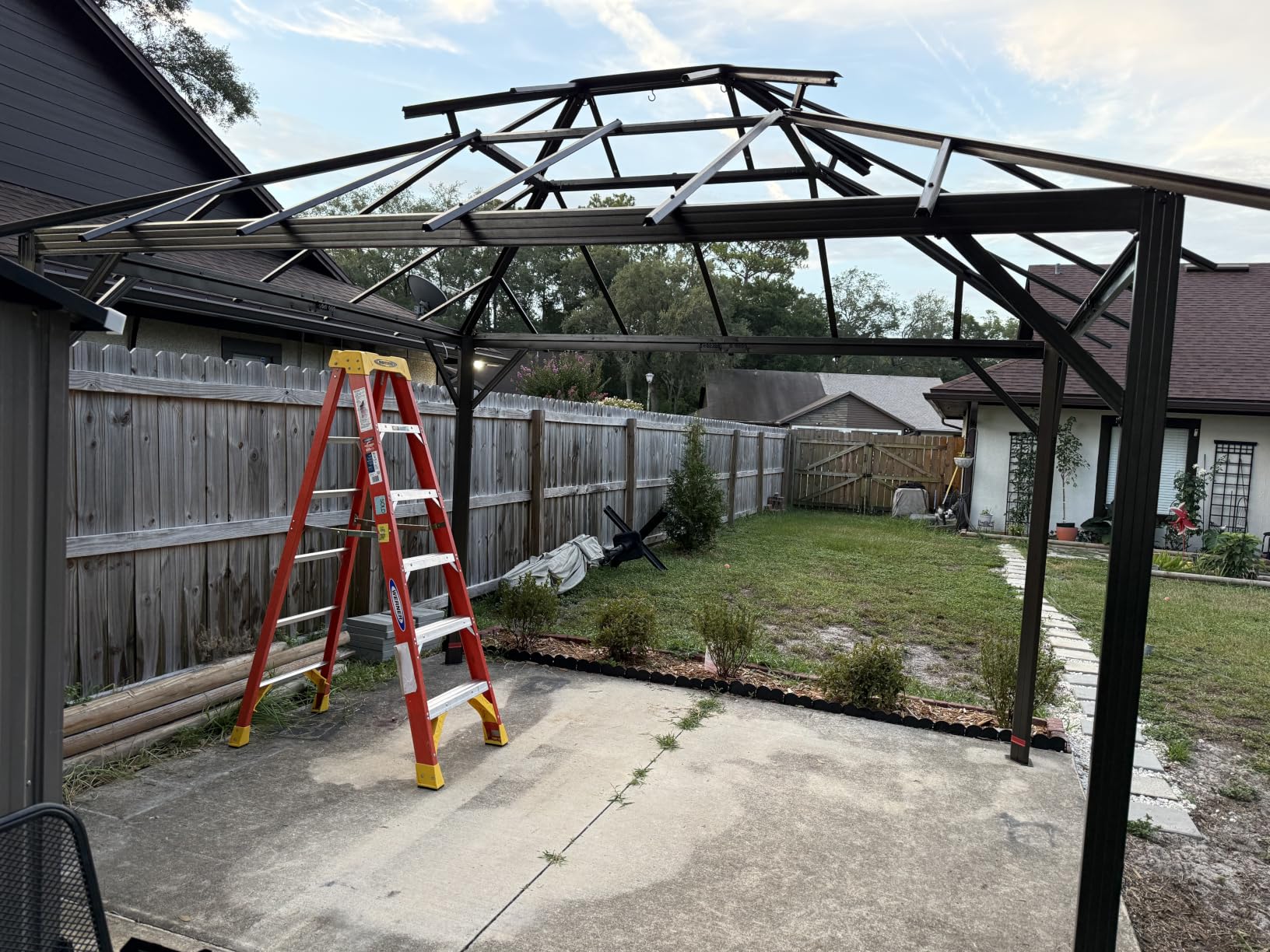 10x12FT Hardtop Gazebo Brown | Permanent Outdoor Pergola with Double Galvanized Steel Roof and Curtains and Netting for Backyard, Patio, Lawn and Garden customer photo 2