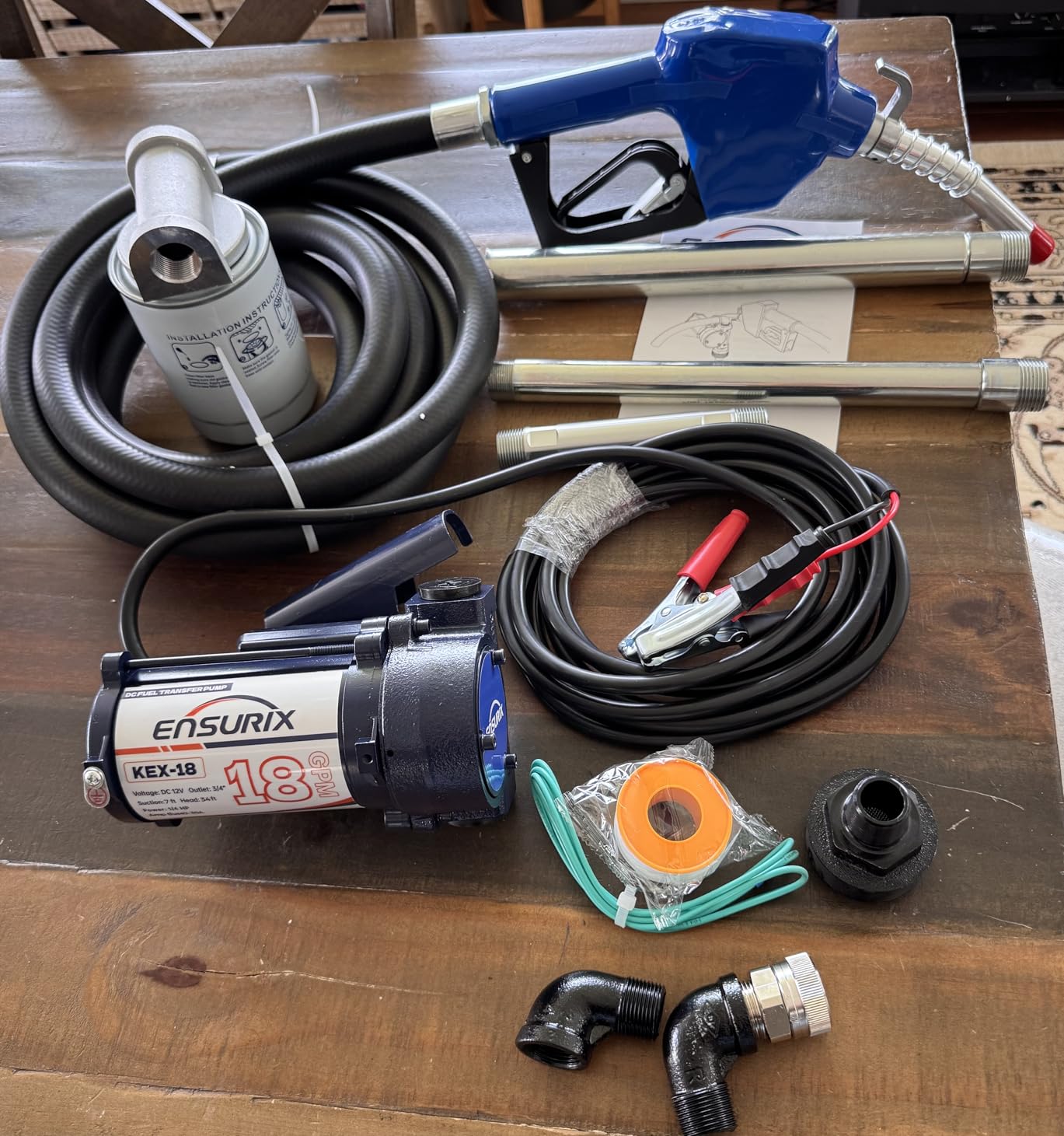 12V Fuel Transfer Pump Kit 18 GPM | Gas & Diesel Transfer Pump with Auto Nozzle & Filter - 12V Heavy Duty Fuel Transfer Tank Pump for Tractors, Boats & Job Sites customer photo 2