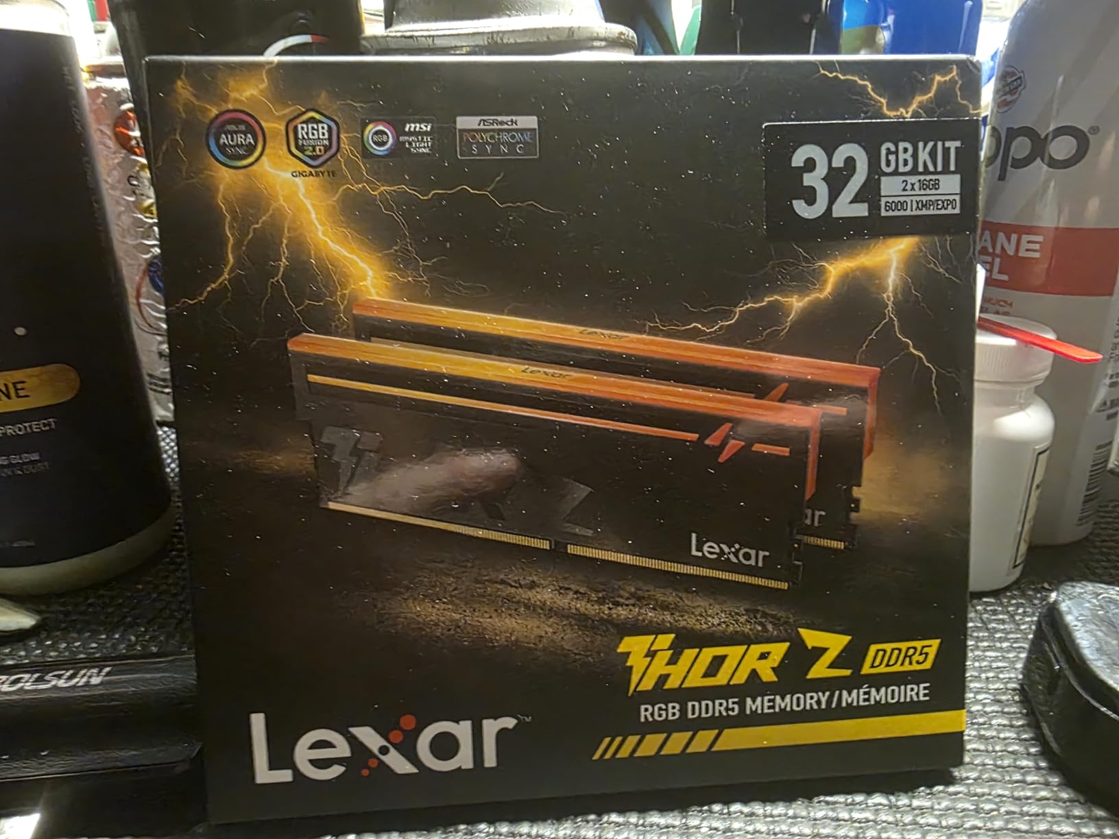Lexar Thor Z Series RGB DDR5 RAM 32GB Kit (2x16GB) 6000 MHz, DRAM 288-Pin UDIMM Support Intel XMP 3.0 & AMD EXPO, On-die ECC, PMIC, 1.35V, High-Performance PC Computer Memory for Gaming, AI customer photo 2
