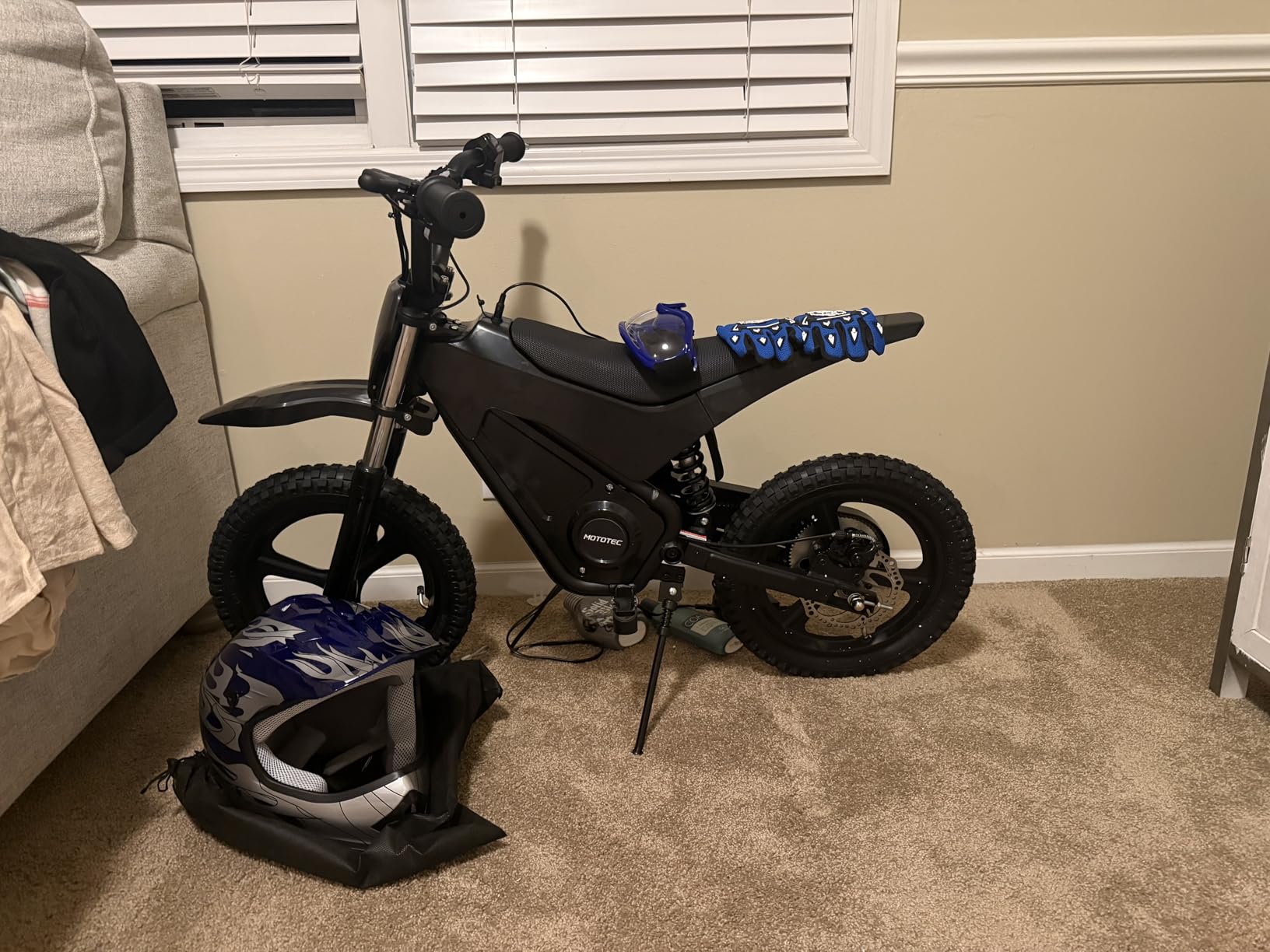 KOOZ HP01E Kids Electric Dirt Bike, 36V 350W Electric Motorcycle for Kids, Youth Electric Motocross Bike with 15.5MPH Max Speed, 35-Min Ride Time on High Speed, Alloy Wheels with 14