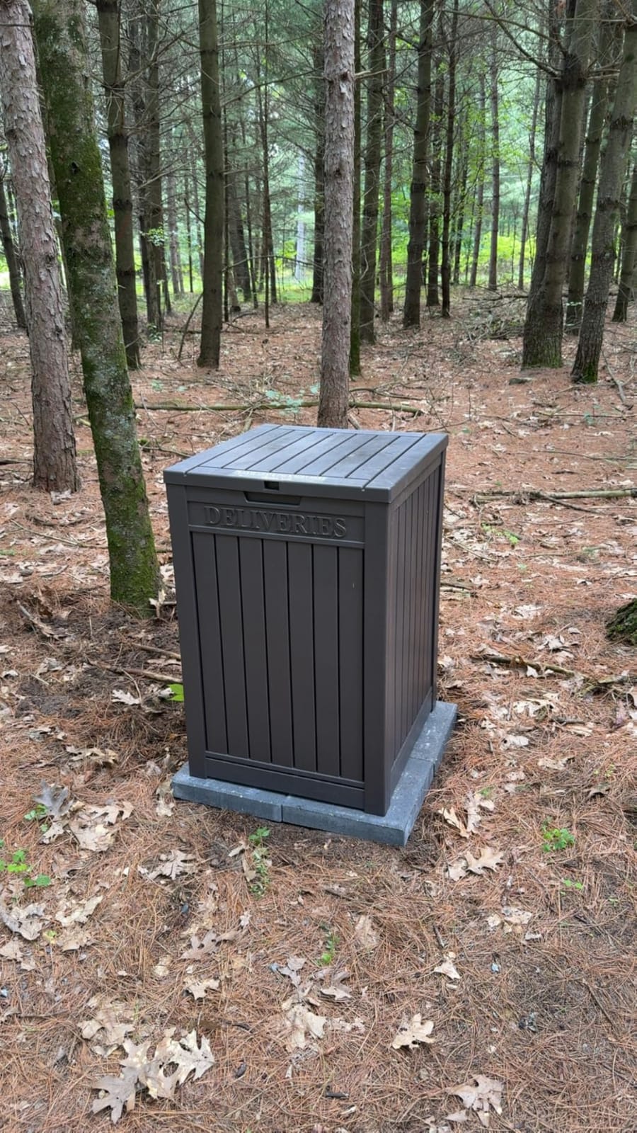Package Delivery Box for Outside with Sign, Secure Lockable Waterproof Package Delivery Container, Resin Deck Box for Porch & Garden, Classic Black customer photo 2