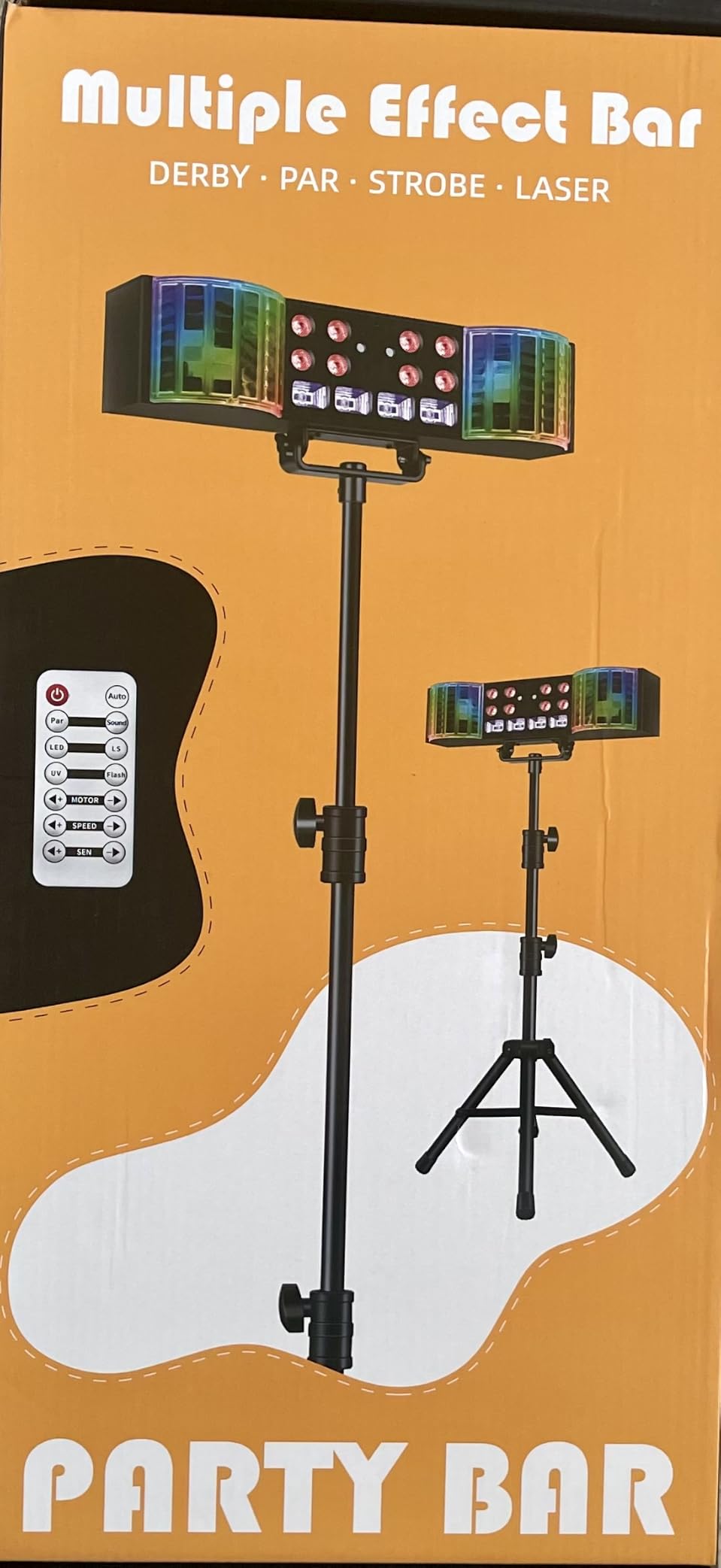 DJ Lights with Stand, 5in1 DJ Light Kit for Party Wedding Stage | Sound Activated DJ Lights for Parties, with RGBWAP LED Derbys, Pars, Pattern & UV/Strobe Effect, Gig Bar, Club, Disco, Events customer photo 2