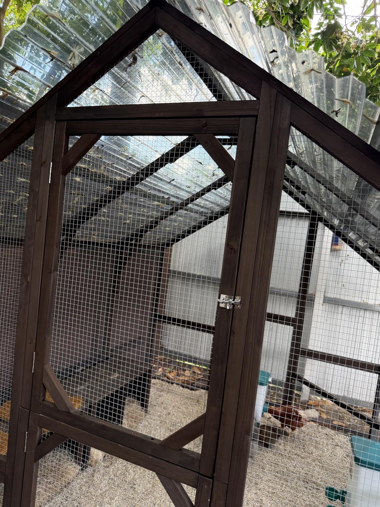 PawHut Large Wooden Chicken Coop for 8-10 Hens, Walk-in Chicken Run with Waterproof Cover, Nesting Boxes and Perches, Outdoor Poultry Cage Rabbit Hutch for Backyard, 83
