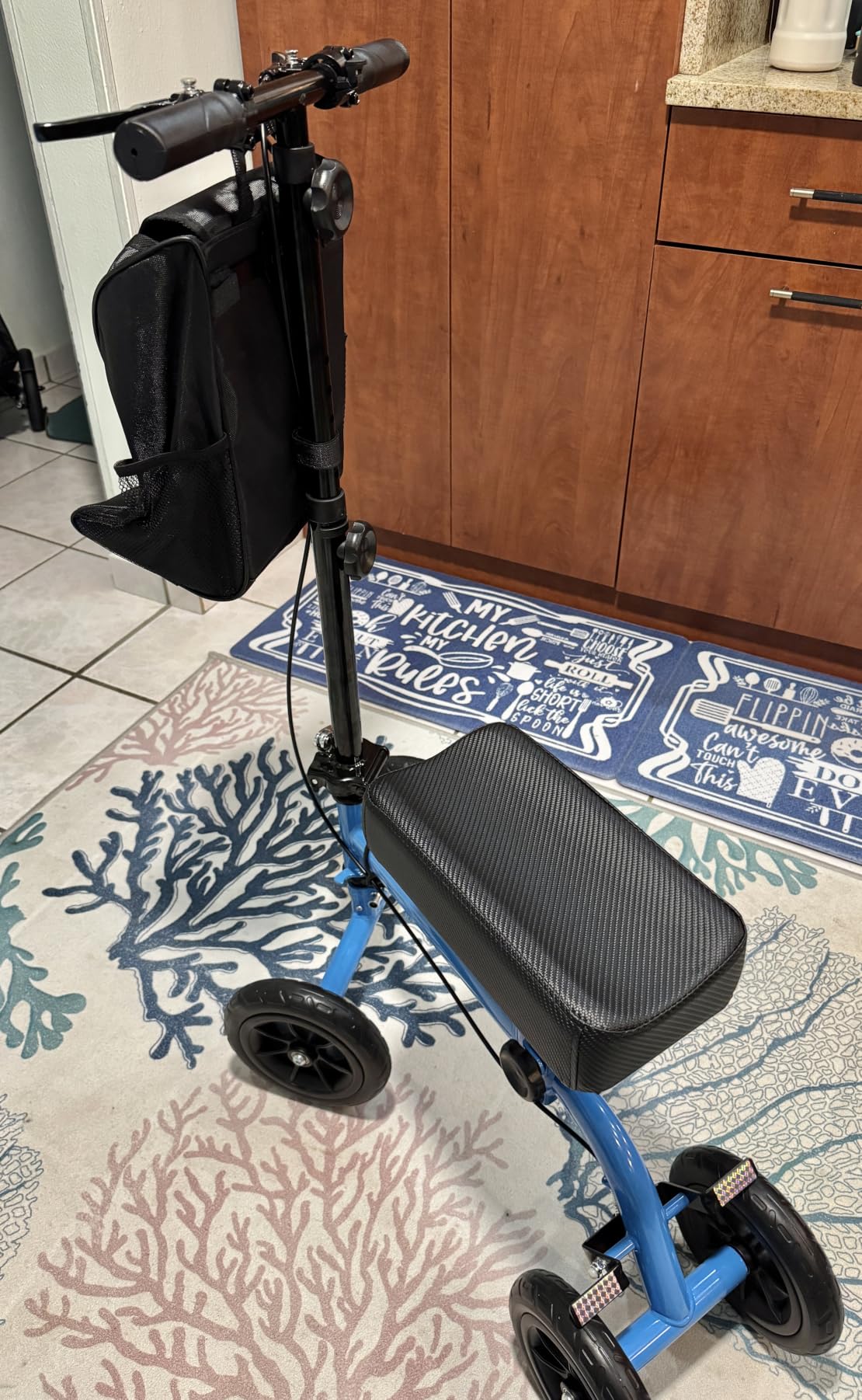 WHLICKS Foldable All Terrain Knee Scooter for Adults for Foot Injuries | Steerable Knee Walker with PU Wheels, Medical Knee Scooter for Broken Foot Injured, Lightweight Leg Scooter for Broken Ankle customer photo 2