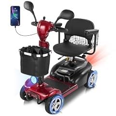 20 Miles 4 Wheels Mobility Scooter for Seniors/Adults Up to 300LBS, 350W Electric Wheelchair Detachable Lithium Battery, Dual Baskets, Rotating Seat, with Taillight, USB Charging, Purple customer photo 1