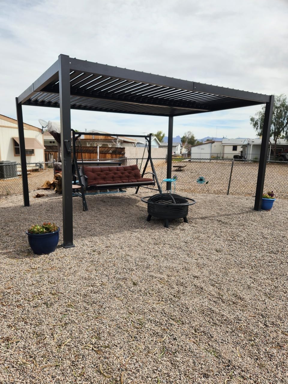 Aoxun Louvered Pergola 10x20, 3.8