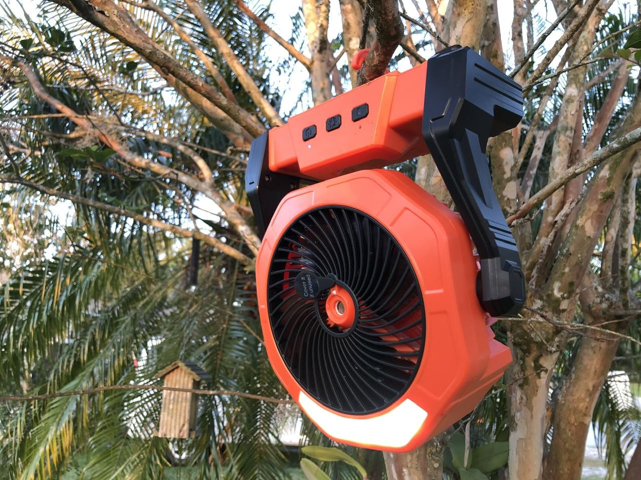 Outdoor Misting Fan for Outside, 12-Inch 20000mAh Portable Water Cooling Fan for Patios Bedroom, 2 In 1 Standing & Tabletop Oscillating Fans with Mister Kit, Mist Fans with Remote/Spray/7 Gear/Timer customer photo 1