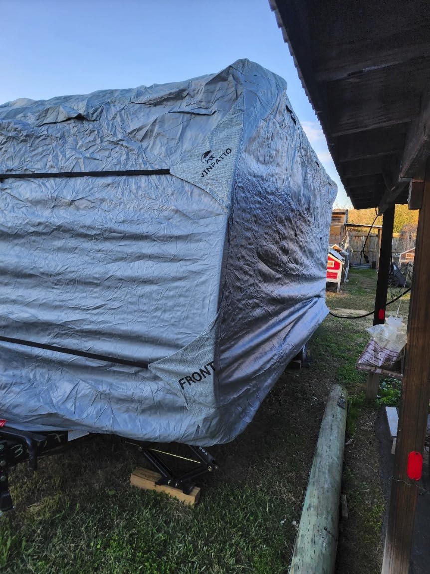 VINPATIO Class A RV Cover Fits 34'-37' RV: Extra Thick 7 Layers Top, Heavy Duty Waterproof Class A Motorhome Cover with 3 Extra Windproof Long Straps, Gutter Covers customer photo 1