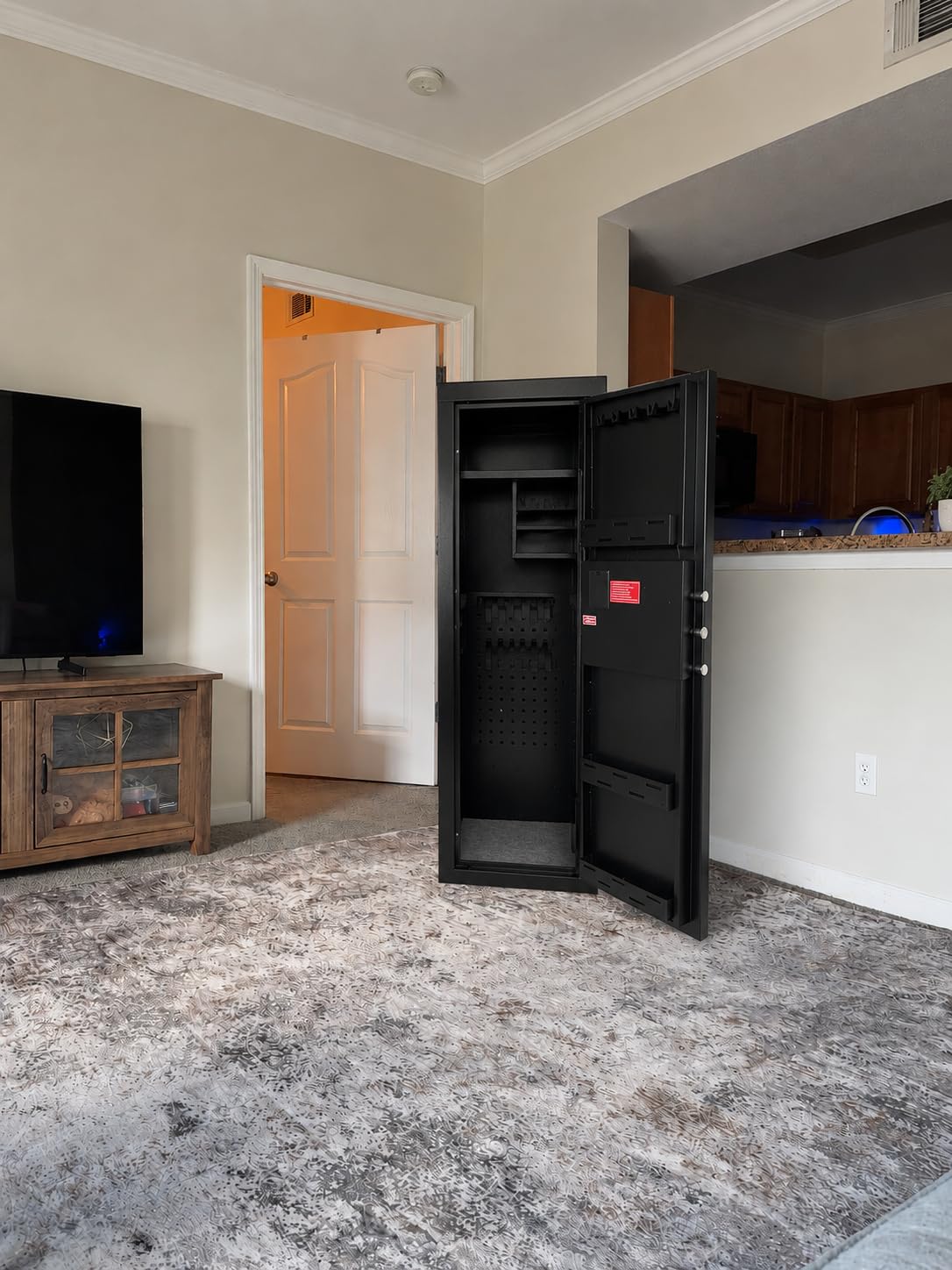 KAER Biometric Gun Safes for Rifles and Pistols Can Storage 15-16 Firearms with Adjustable Pistol Cabinets &Stocks Gun Safe with Fingerprint Lock Silent Alarm Mode customer photo 1