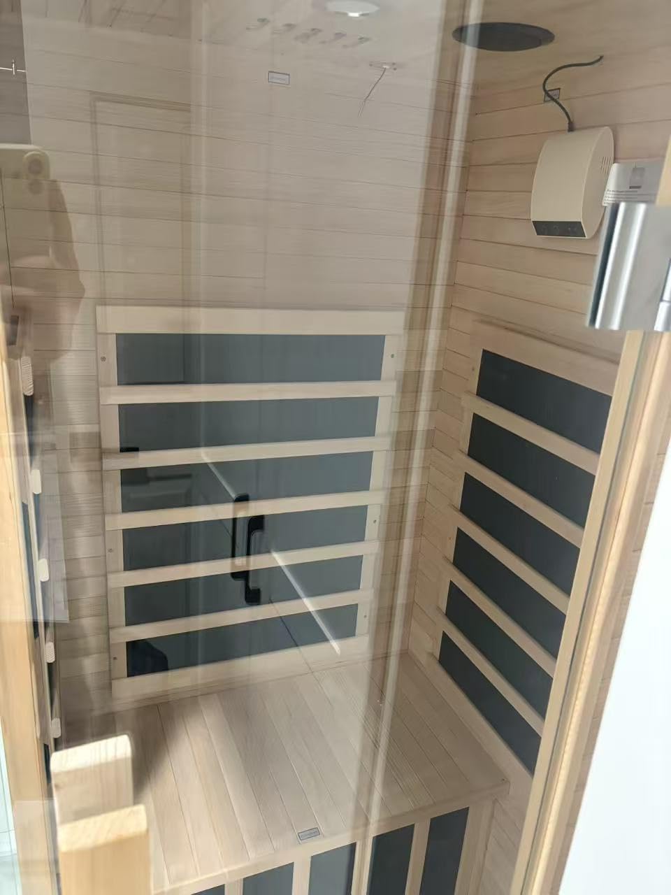 Outdoor Sauna, 4-6 Person Tradition Wood Dry＆Steam Sauna with Sauna Stone, 220V/6KW Electric Heater customer photo 1