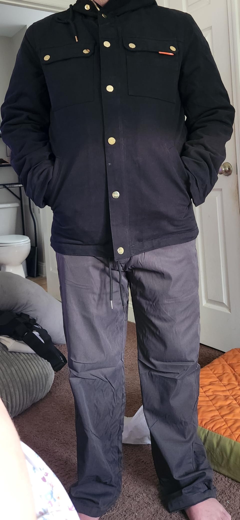 CHRONOLINE Winter Jacket for Men Sherpa-Lined Canvas Chore Coat with Hood customer photo 2