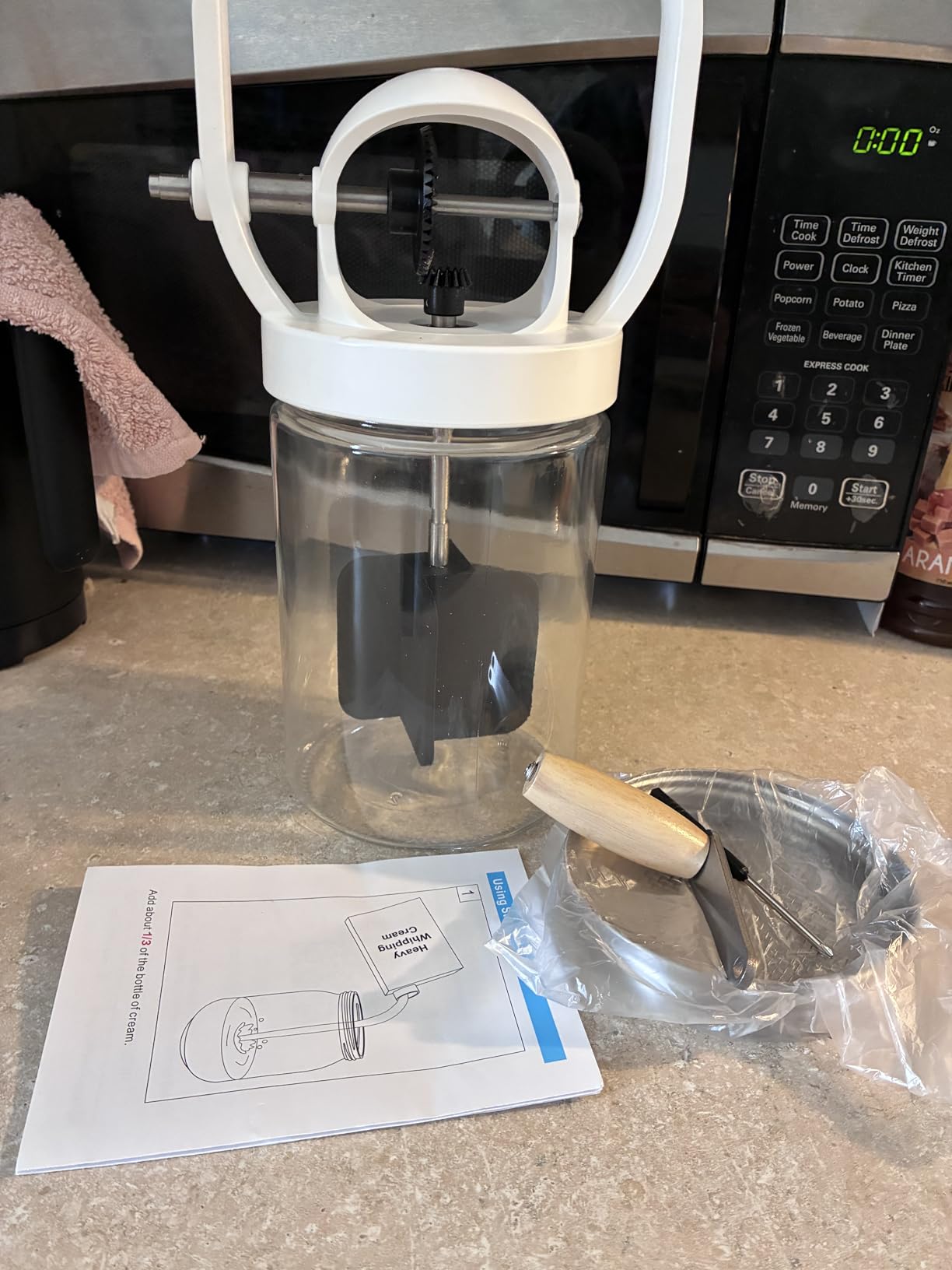 CAROD Traditional Manual Butter Churn Maker, 1.2L Capacity Glass Jar with Sifting Lid customer photo 1