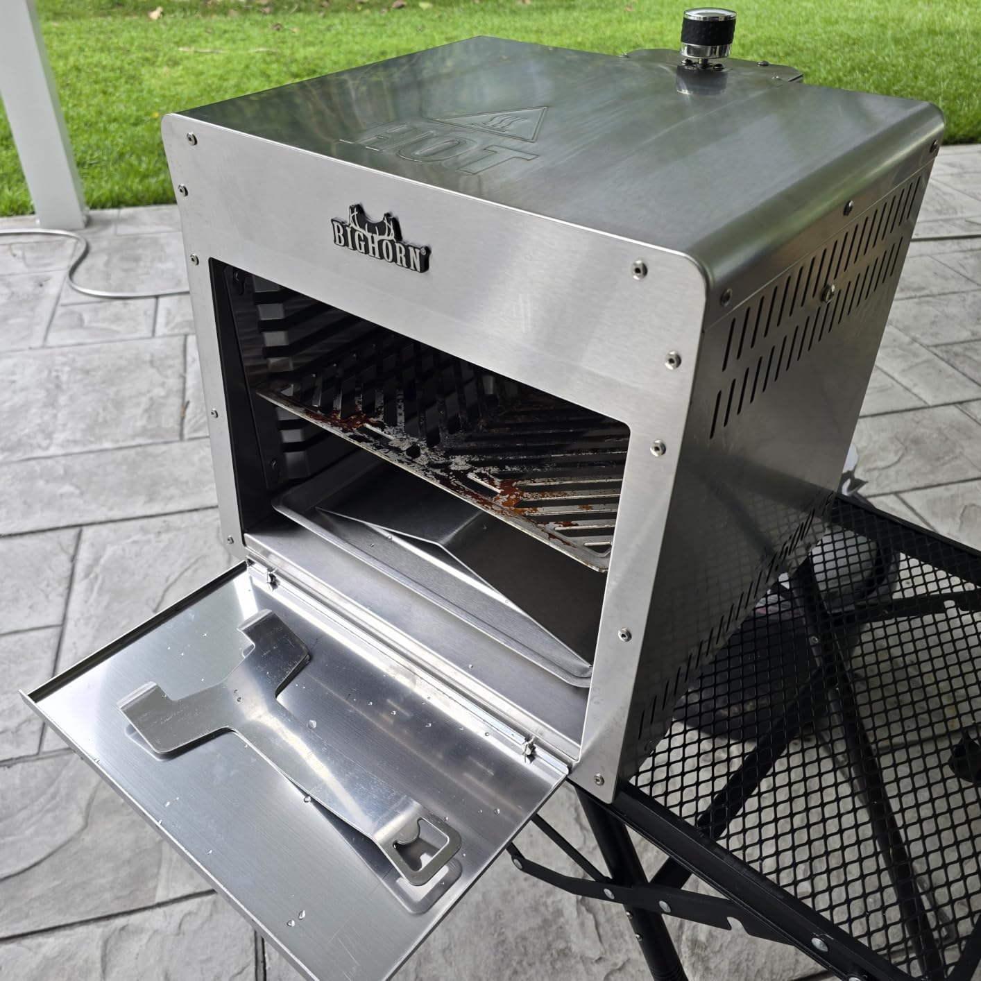 BIG HORN 1500°F Infrared Steak Grill - Portable Propane Gas Grill & Salamander Broiler for Steakhouse-Quality Searing, 16-Inch, Black customer photo 2