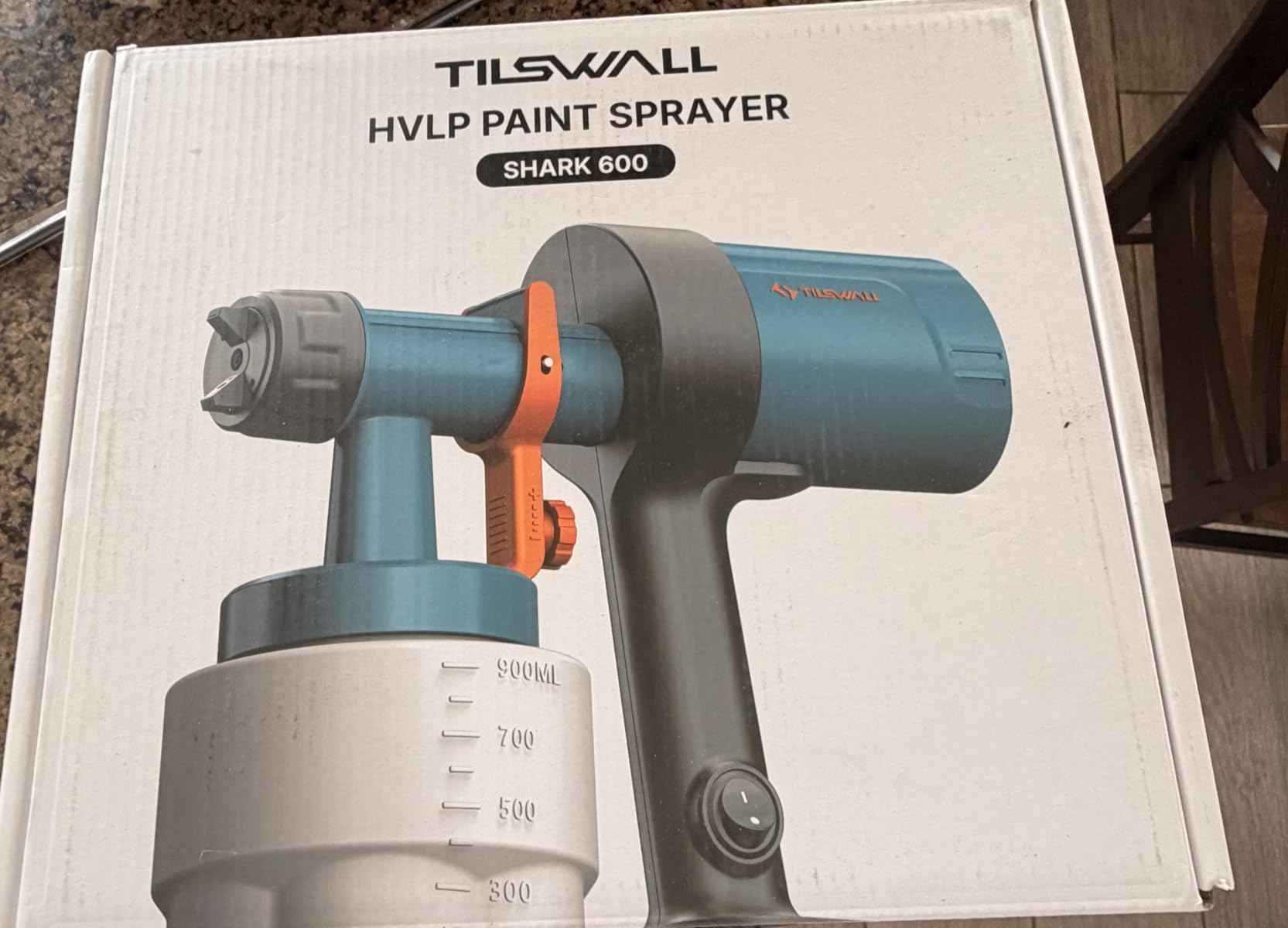 Tilswall Paint Sprayer, Shark 600 Ultra-Light HVLP Electric Spray Paint Gun, 3 Nozzles & 3 Patterns, 1200ML/Min, Easy to Clean, Variable Flow Control, Ideal for Furniture, Cabinets, Fence, Walls, Deck customer photo 1