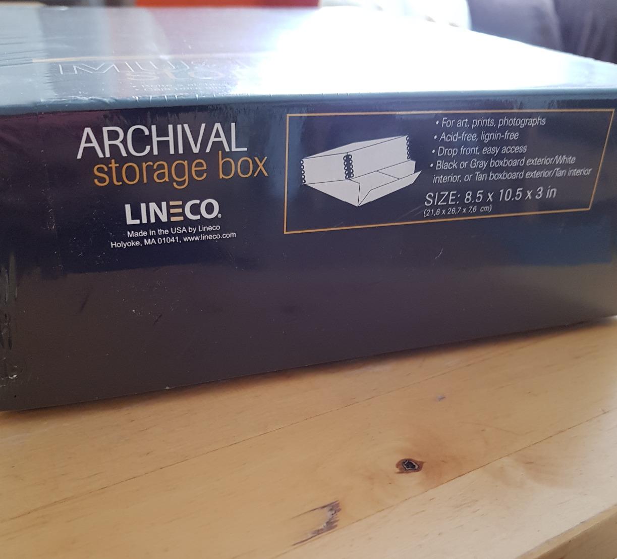 Lineco Museum Archival Storage Box, Drop Front, 11.75x15.25x3 in, Black customer photo 2