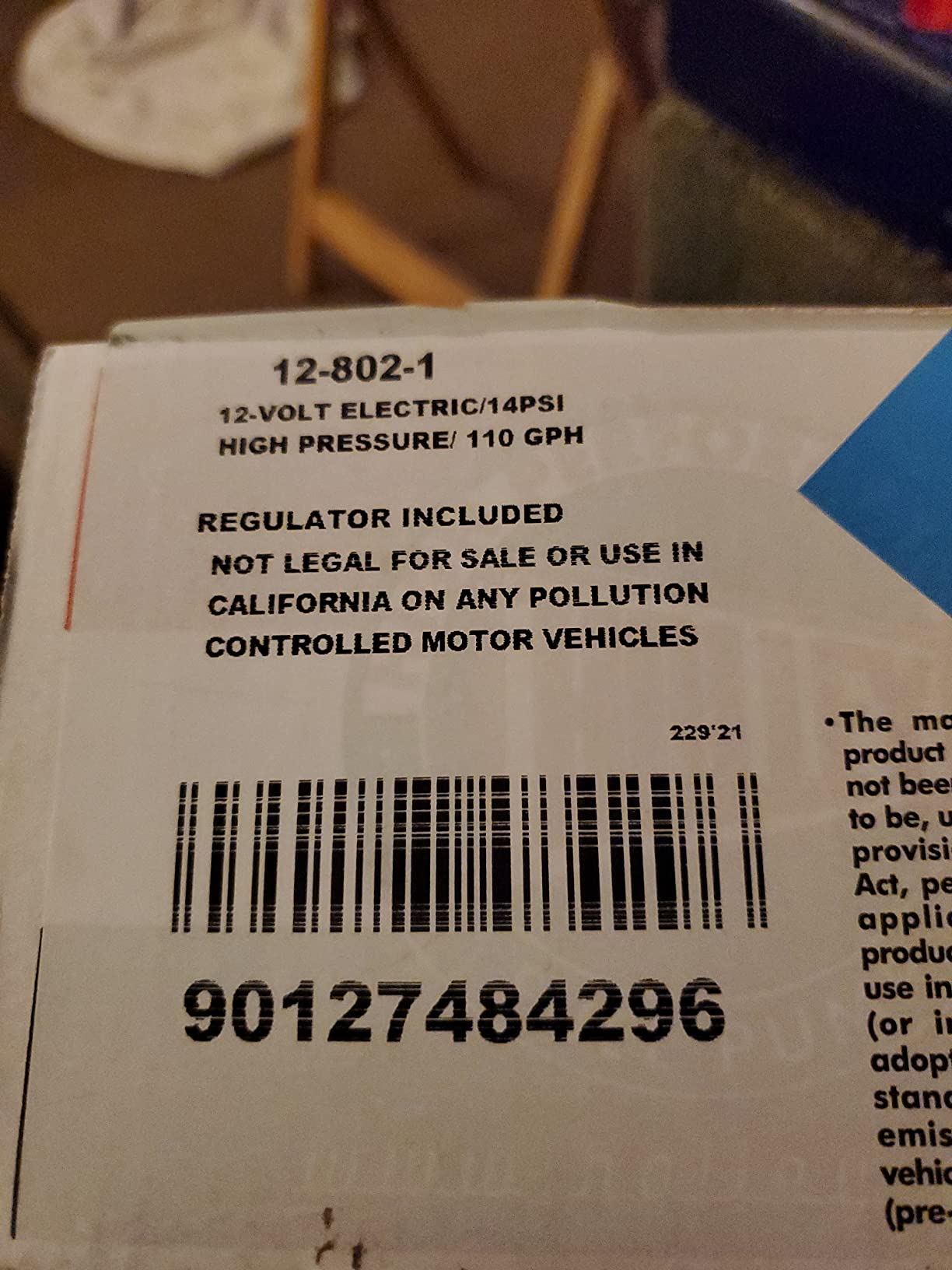 Holley 12-802-1 110 GPH Blue® Electric Fuel Pump With Regulator customer photo 1