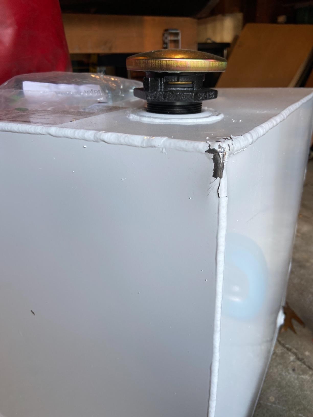 Jobox Crescent 50 Gallon White Square Steel Liquid Transfer Tank for Trucks - 485000, 23.25x24x23.25 customer photo 1