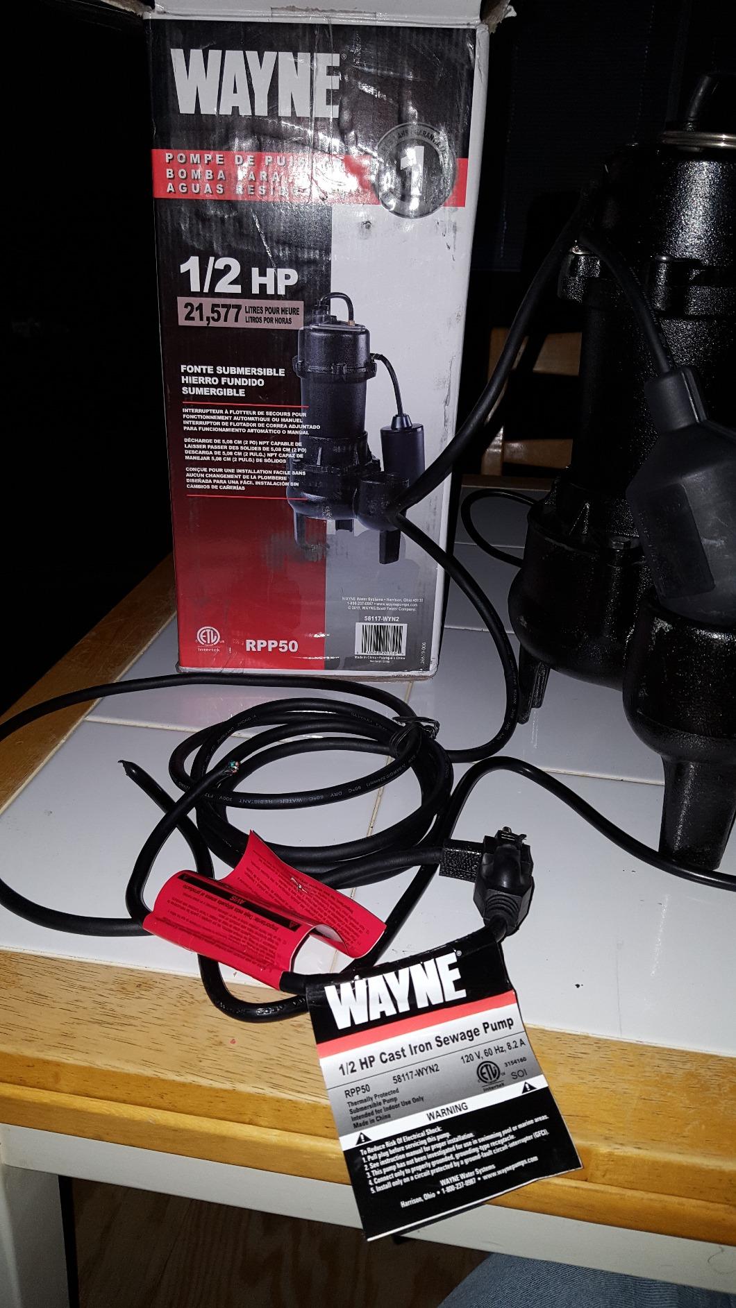 WAYNE RPP50-1/2 HP Cast Iron Sewage Pump with Piggy Back Tether Float Switch - Up to 6,200 Gallons Per Hour - Heavy Duty Sewage and Effluent Pump customer photo 2