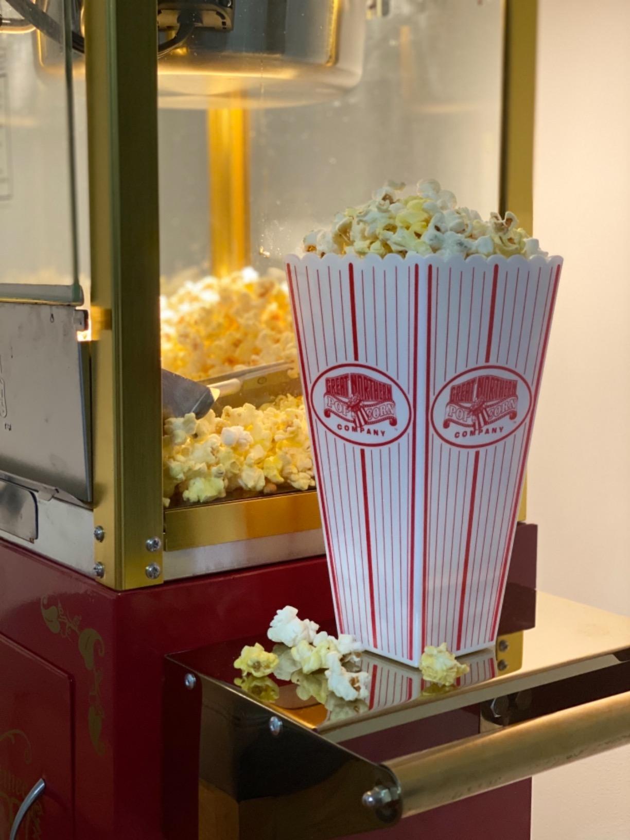 Matinee Popcorn Machine with Cart - 8oz Popper with Stainless-Steel Kettle, Warming Light, and Accessories by Great Northern Popcorn (Red) customer photo 2