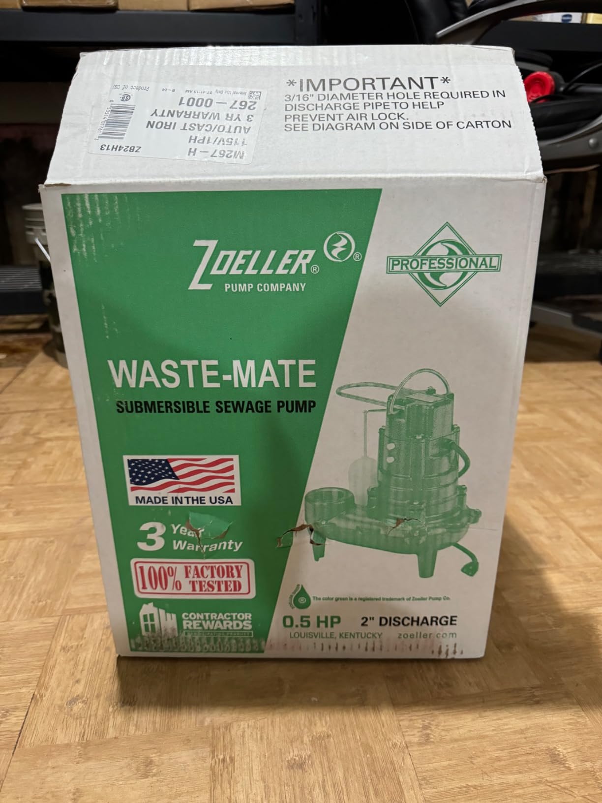 Zoeller Waste-Mate 267-0001 Sewage Pump, 1/2 HP Automatic customer photo 1