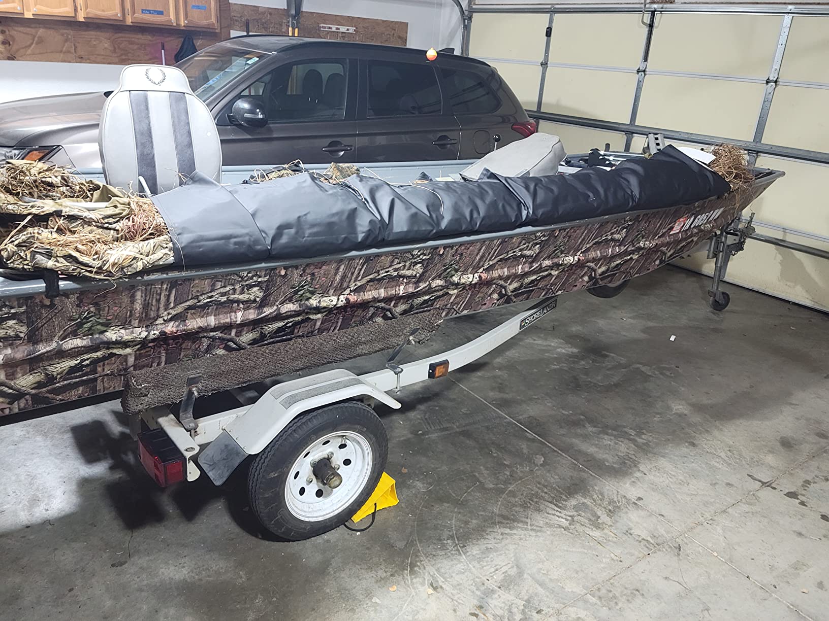 Mossy Oak Graphics 10004-16-DB Duck Blind Camo Boat Wrap Kit - Easy to Install Vinyl Wrap with Matte Finish - 18