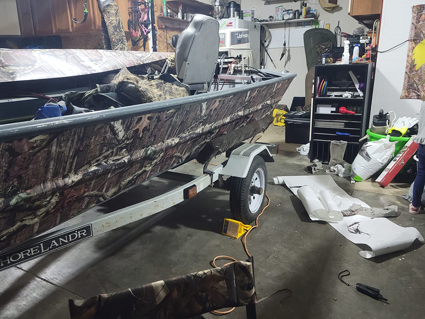 Mossy Oak Graphics 10004-16-DB Duck Blind Camo Boat Wrap Kit - Easy to Install Vinyl Wrap with Matte Finish - 18