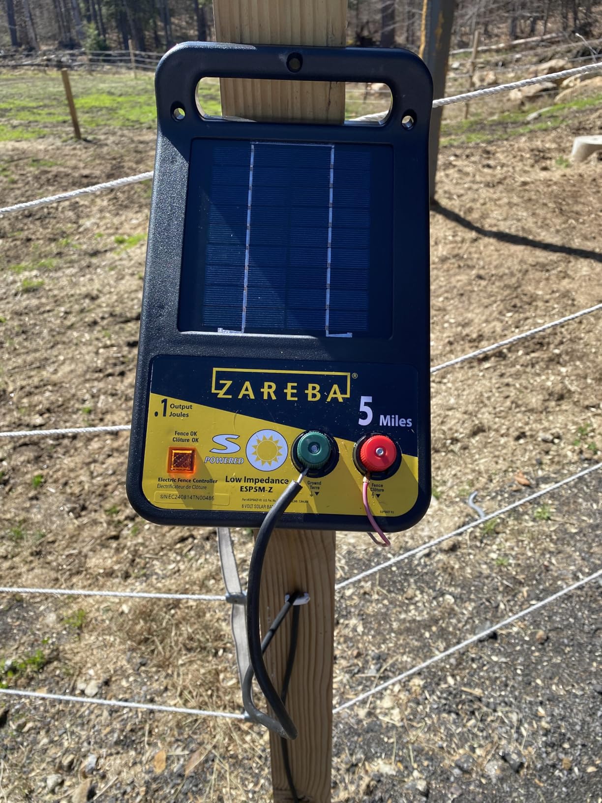 Zareba Solar Electric Fence Charger, 5 Mile Range Low Impedance Energizer | 360-Degree Rotation, T-Post Mounting Bracket, Rotational Grazing Fence Charger for Livestock & Cattle, Contain Animals customer photo 1