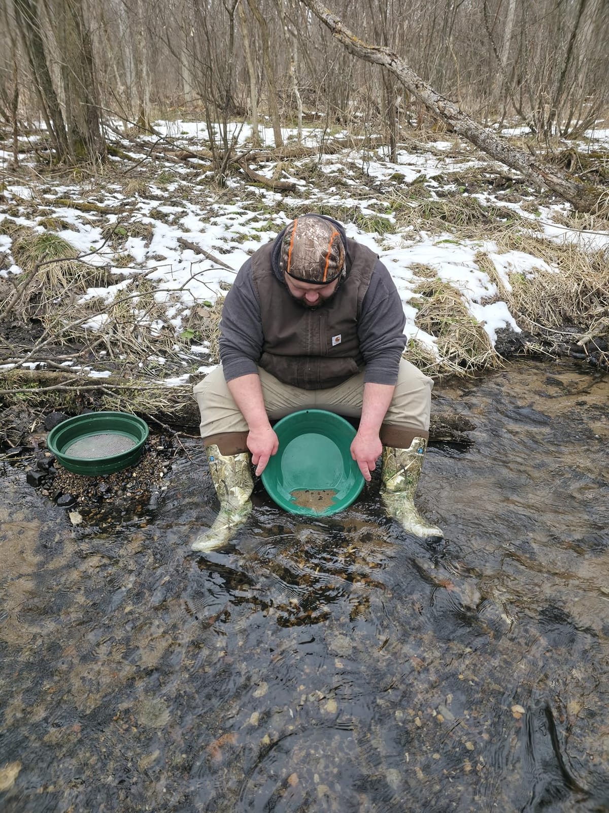 SE 13.25 Inch Wide Stackable Classifier Gold Prospecting Pan - 1/8 Inch Stainless Steel Mesh Sifting Pan, Green customer photo 1