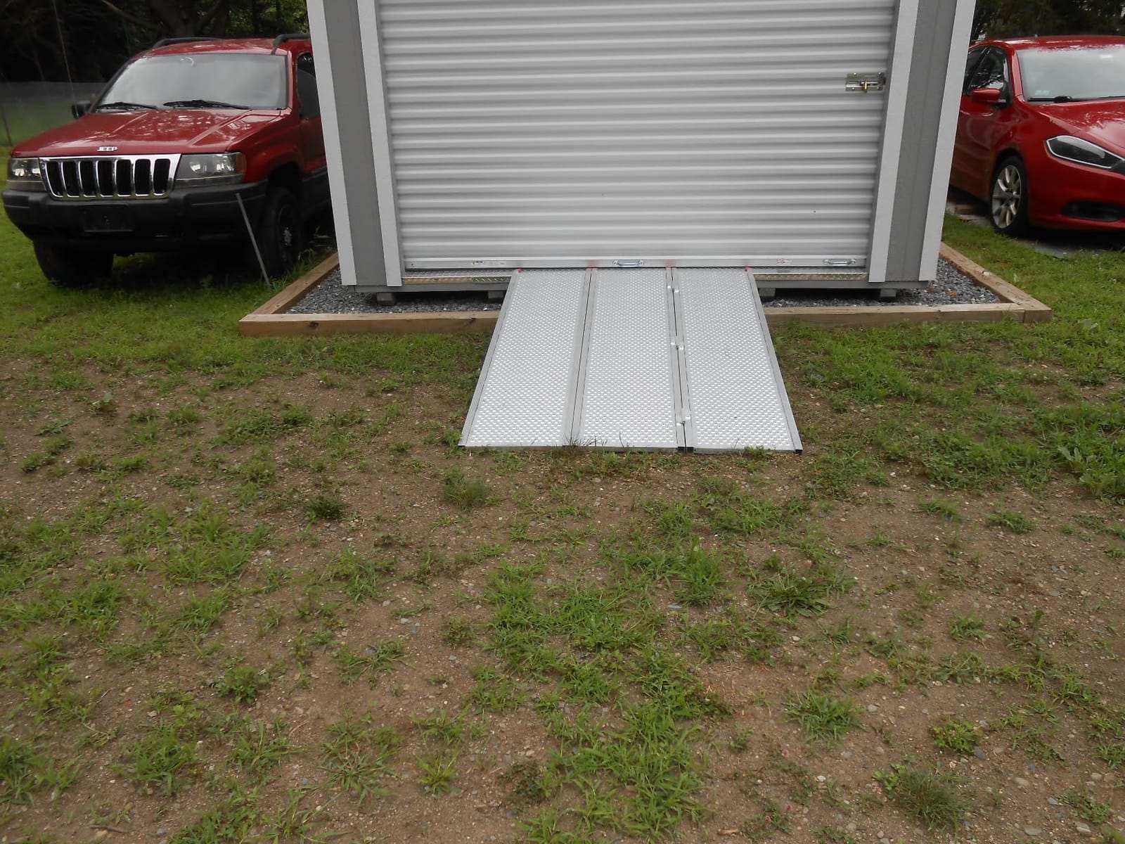 Black Widow 6ft 5in Aluminum Folding ATV Loading Ramp, 1500 lb Capacity | Load four-wheelers into trailer, folds into thirds for storage, safety straps included customer photo 1