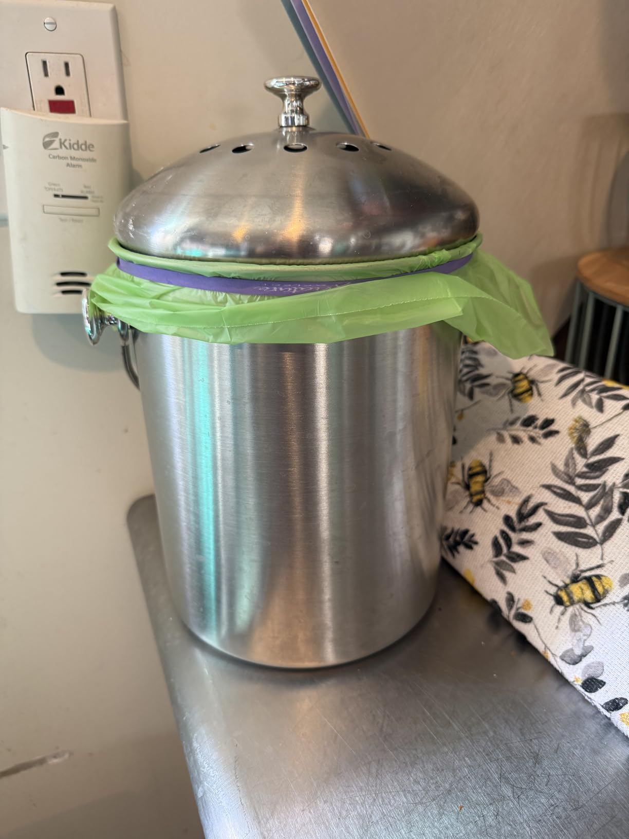 Epica Kitchen Compost Bin for Kitchen Countertops, 1.3 Galllon - Silver customer photo 1