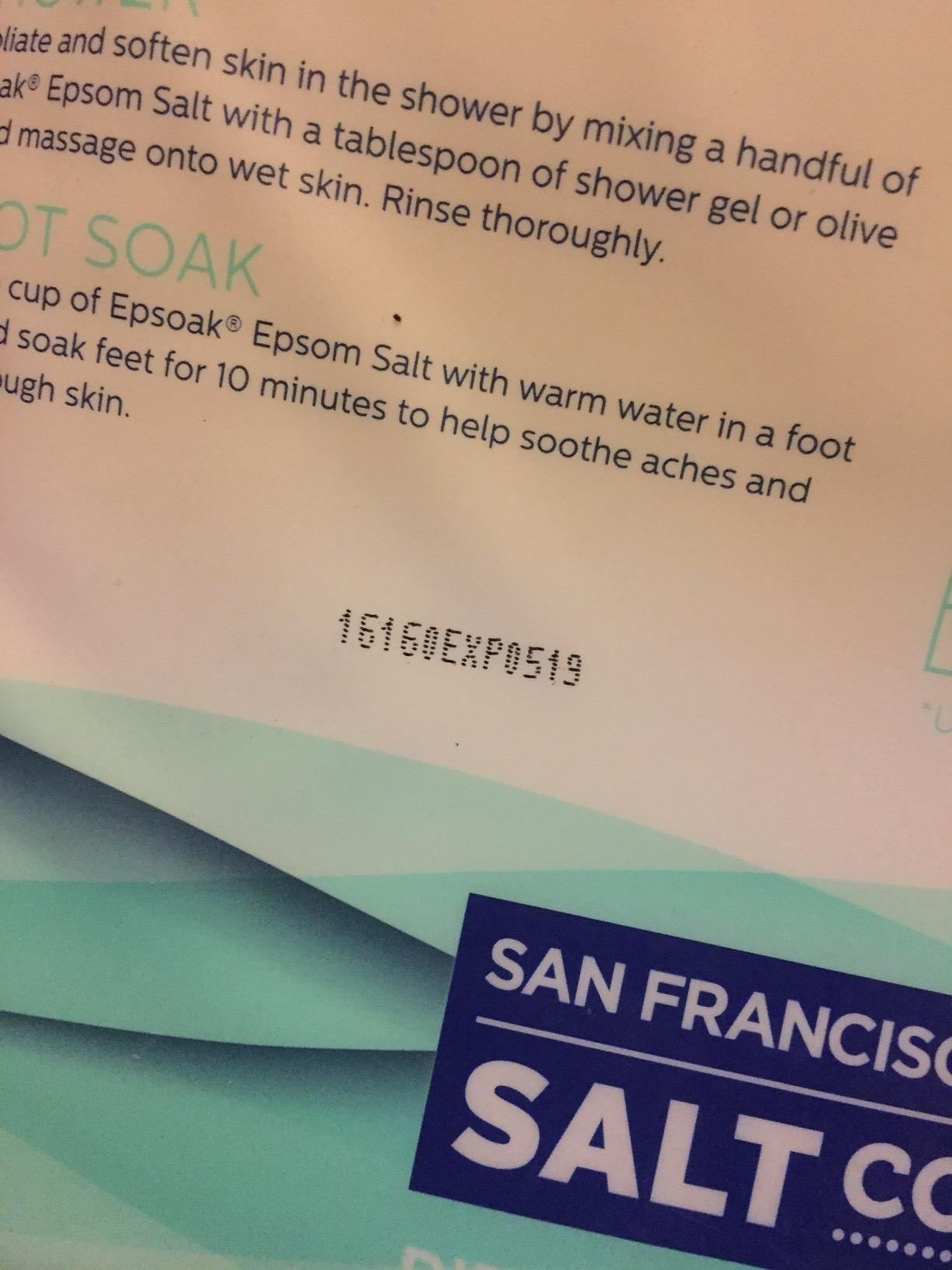 Epsoak Epsom Salt 2 lb. Magnesium Sulfate USP. Resealable Epsom Salt Bag Unscented, Made in The USA, Cruelty-Free Certified customer photo 2