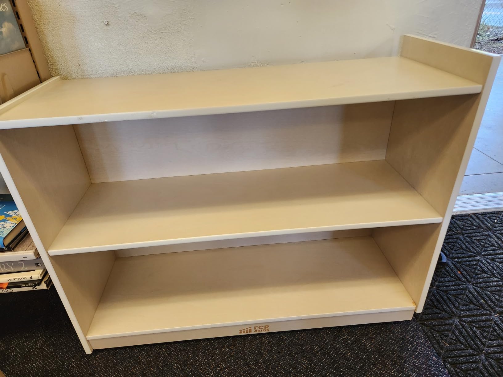 ECR4Kids 2-Shelf Mobile Storage Cabinet, Classroom Furniture, Natural customer photo 2