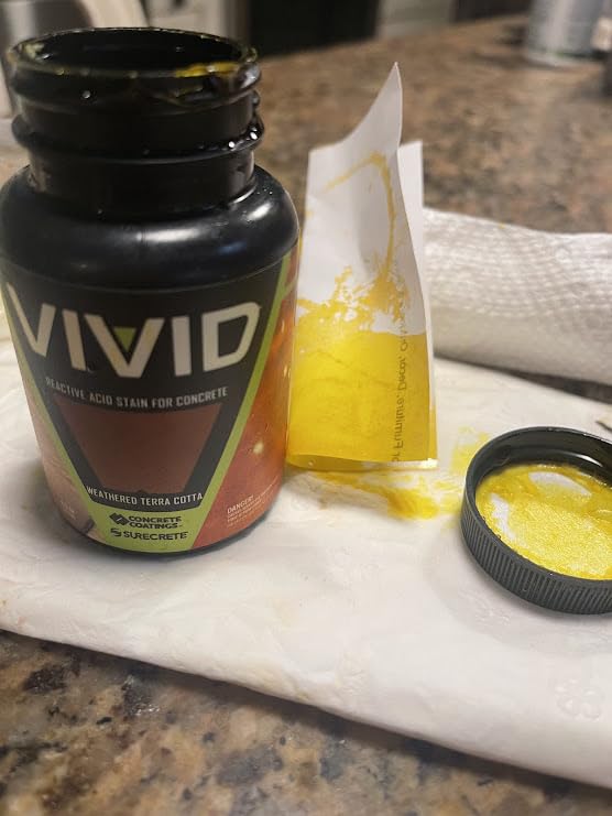 CC Concrete Coatings Vivid Acid Stain | Weathered Terracotta | 1-Gallon | Mottled Look, Variegated Effect, Concrete Stain, Reacts with Cement, Interior & Exterior, Patios, Floors, Driveways customer photo 2