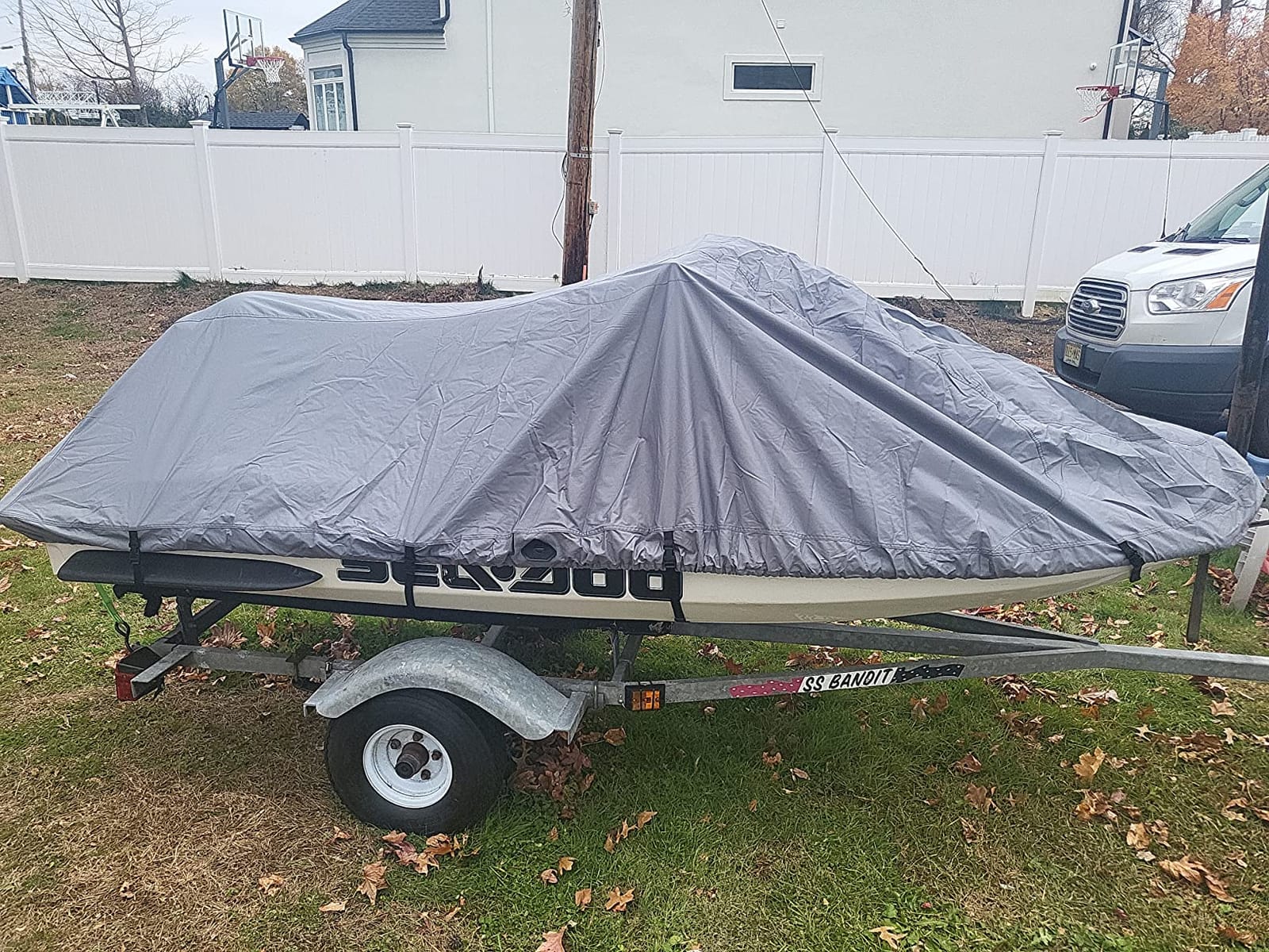 Formosa Covers Trailerable Jet Ski Cover Personal Watercraft PWC Storage Compatible with Sea-Doo, Yamaha, Kawasaki, Polaris, Wet Jet, Honda, ARTCO fits up to 140